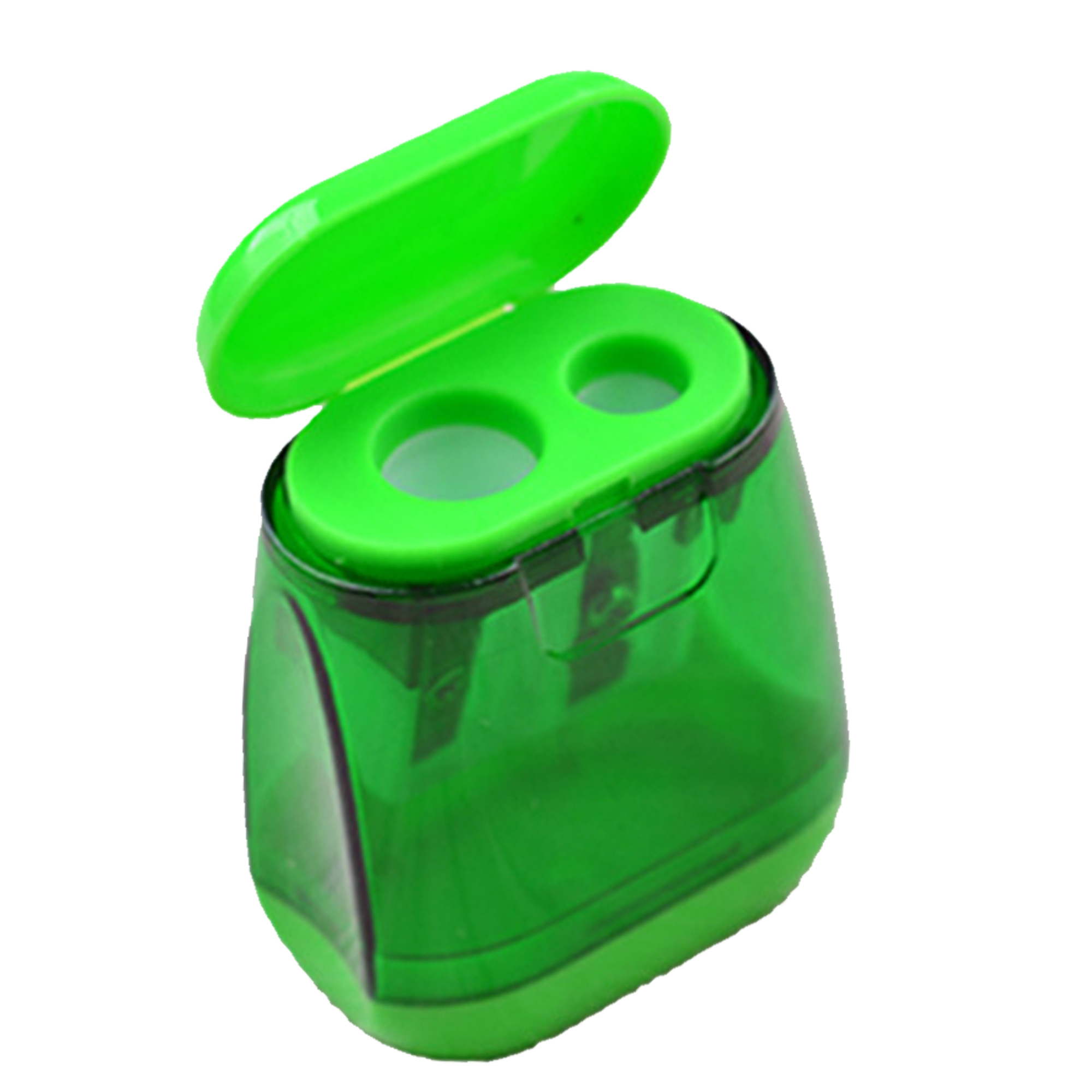 Double Hole Plastic Pencil Sharpener With Cover 4
