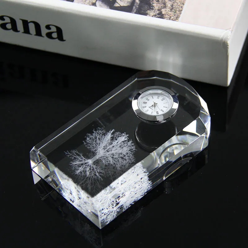 Optical Crystal Bevelled Arch Clock 4