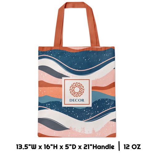 Sublimation 12 oz Poly Canvas Tote Bag - 13.5"W x 16"H x 5"D 3