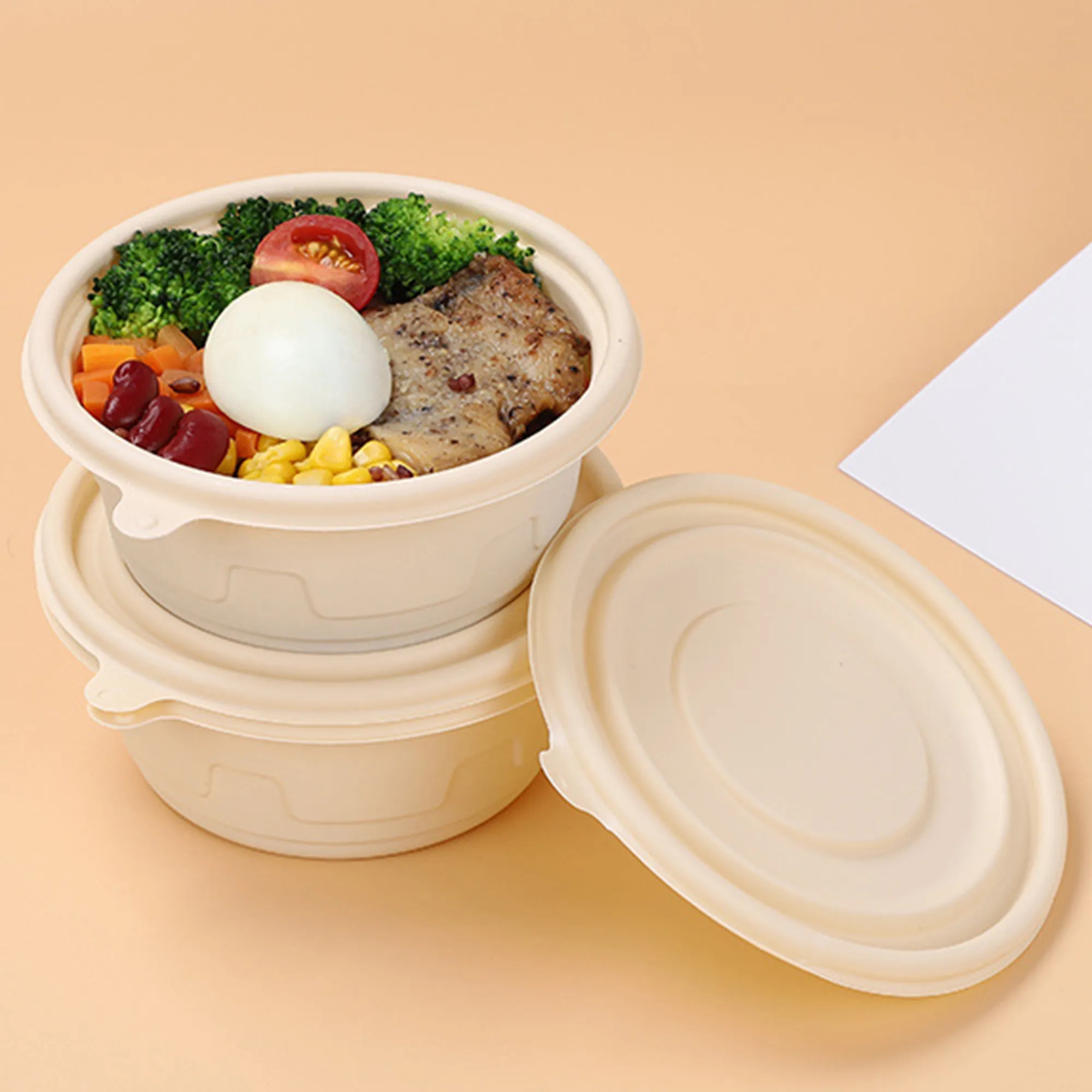 Round Biodegradable Food Bowl 3