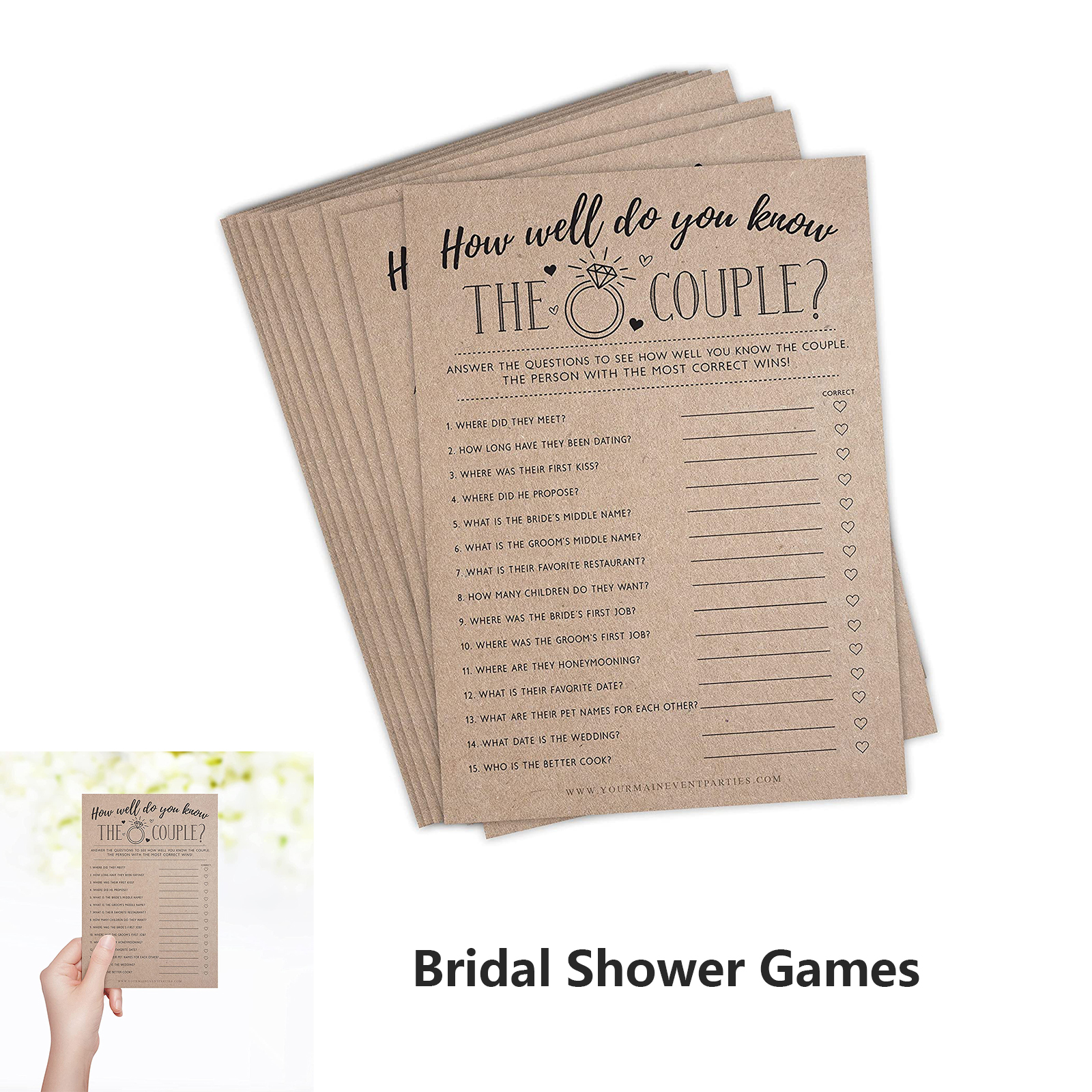The Couples Guessing Question Pack Engagement Heavy Cardstock 2