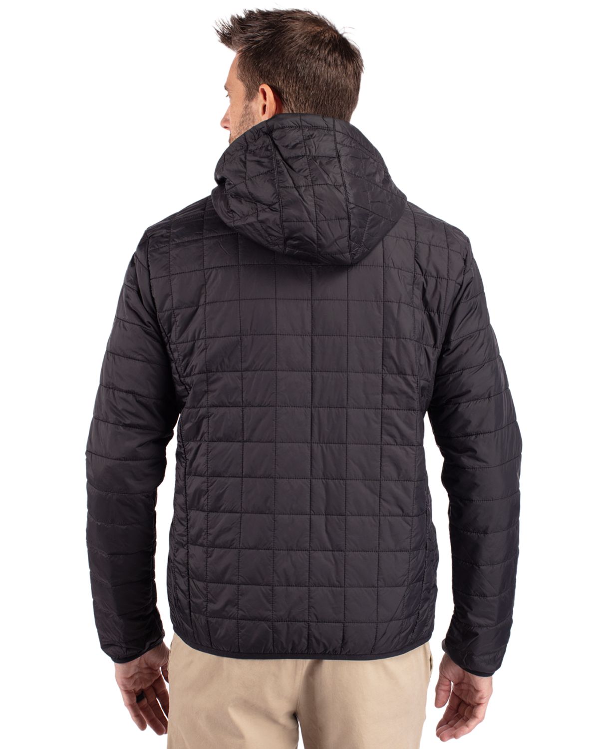 Cutter & Buck Rainier Recycled Insulated Puffer Mens Full Zip Hooded Jacket Jacket 22