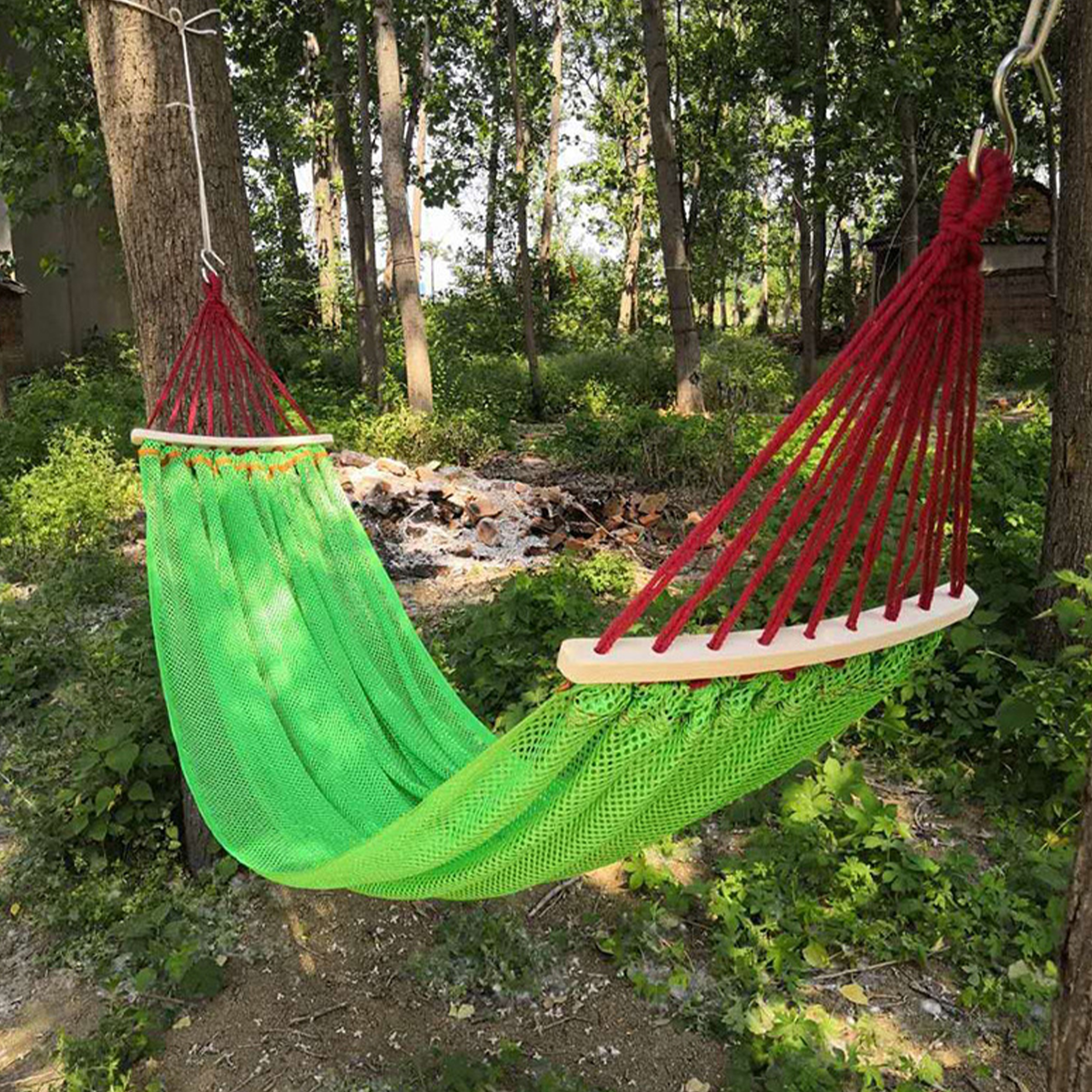 Polyester Anti Rollover Hammock With Curved Rod 5