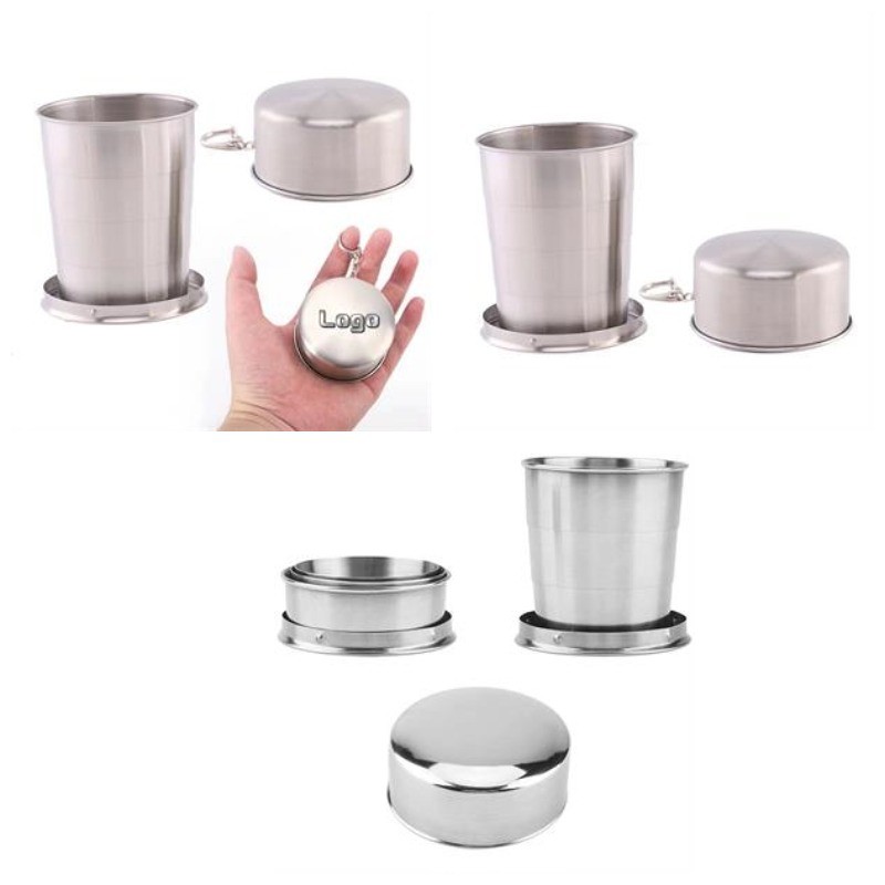 150ml Stainless Steel Retractable Camping Cup