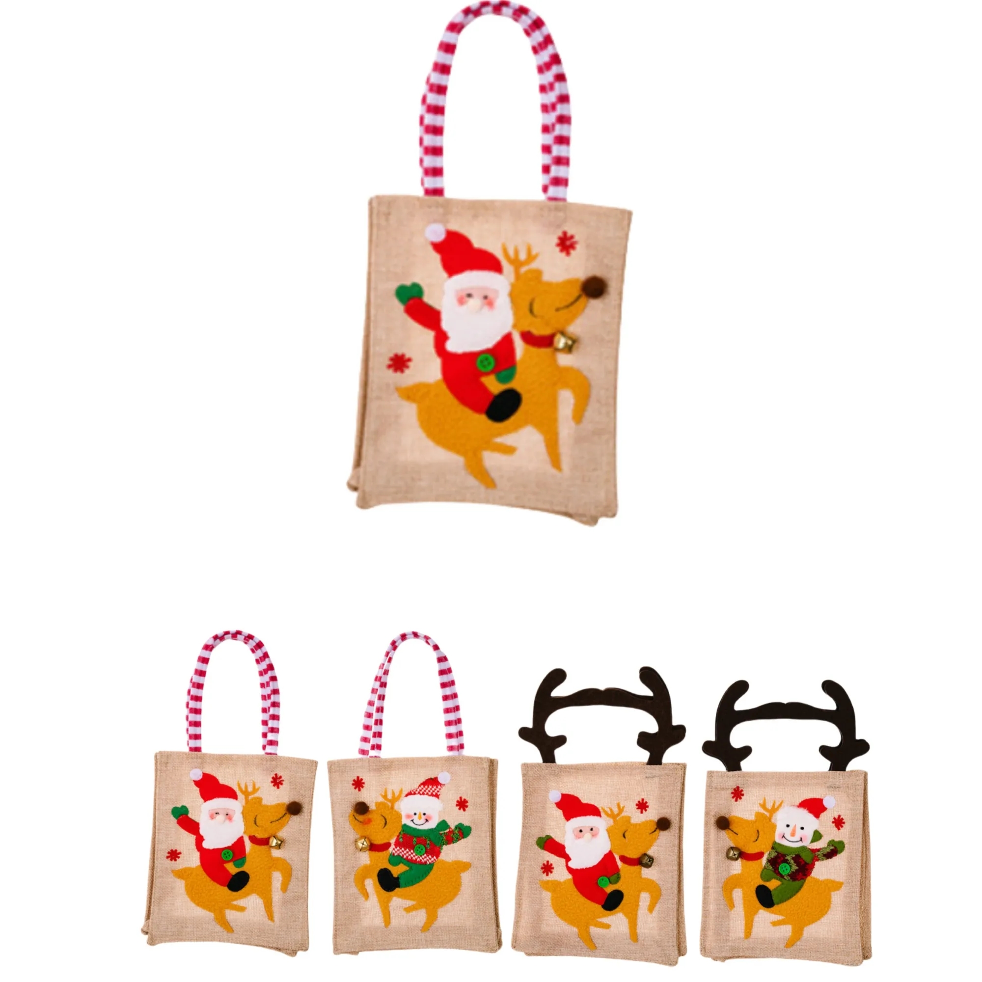 Christmas Themed Striped Tote Bag, custom tote bag with logo imprint 3