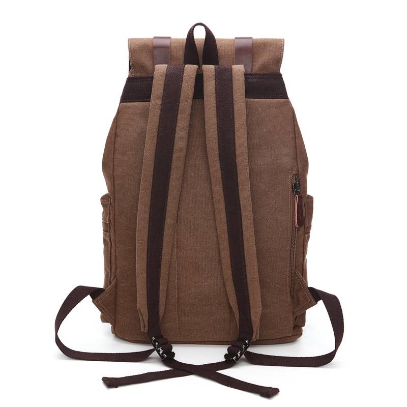 Canvas Vintage Backpack PU Leather Casual Bookbag 6