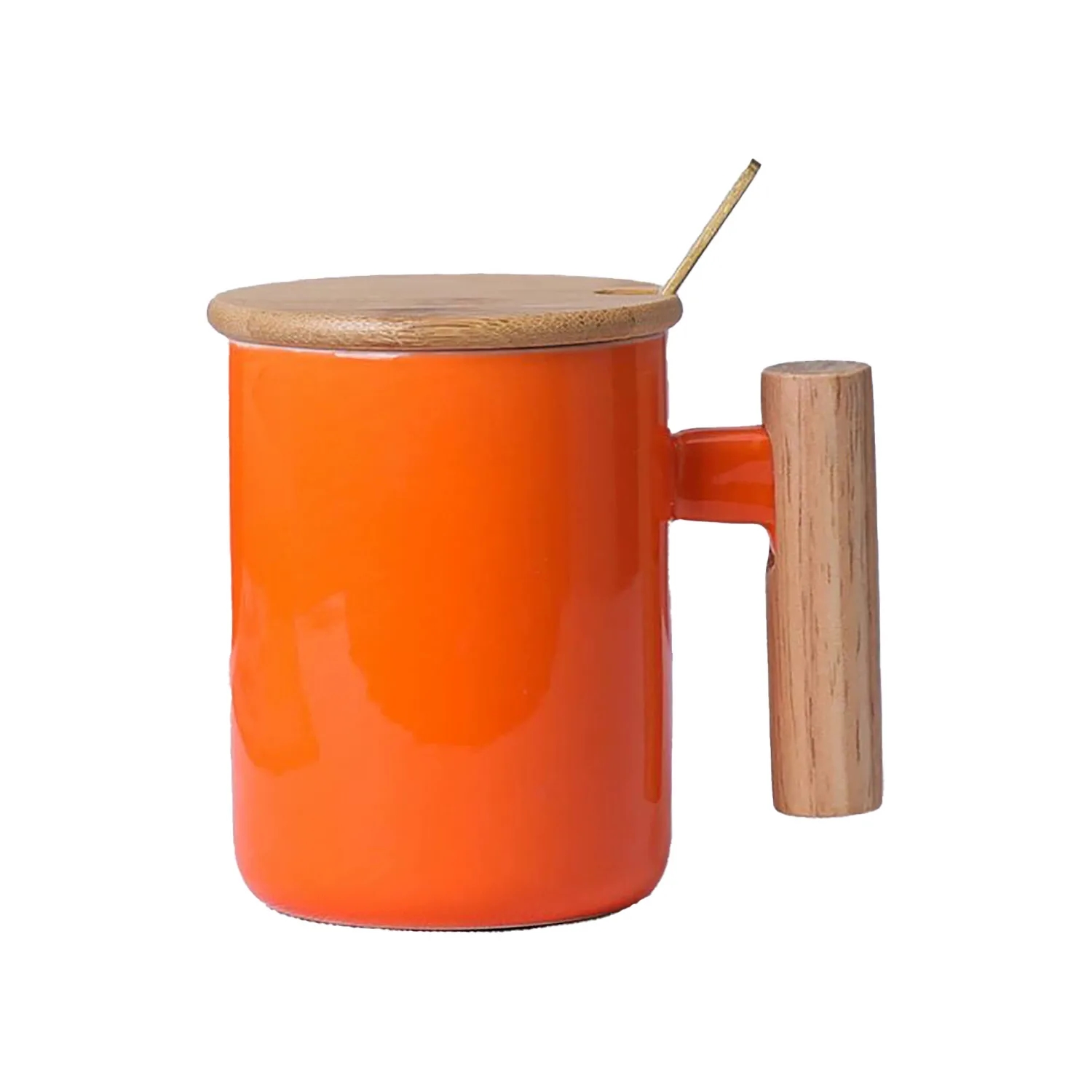 Ceramic Mug Cup With Wooden Handle 2