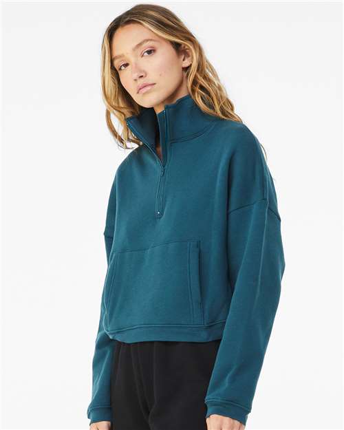Women's Sponge Fleece Half Zip Pullover - 3953 14