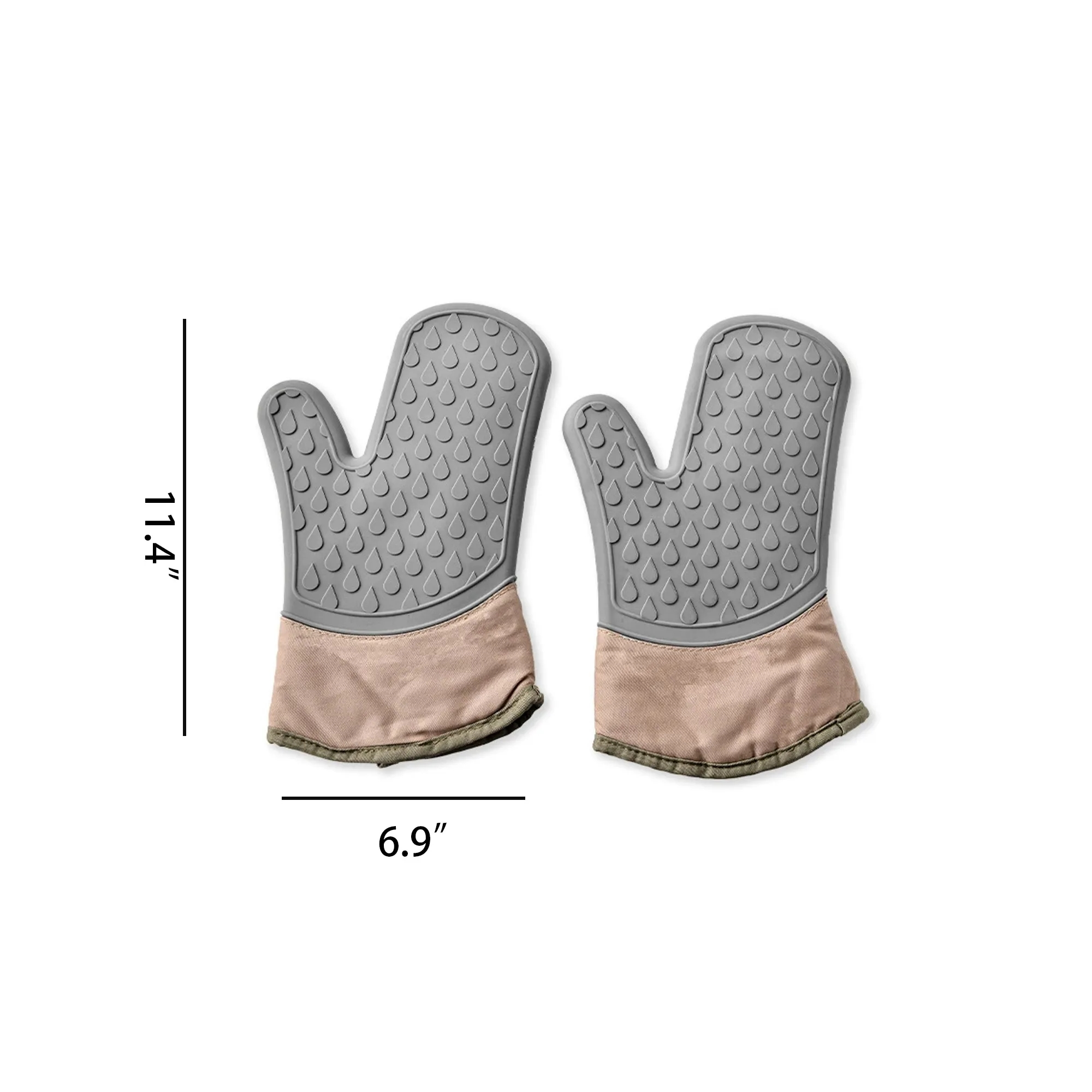 Grey Silicone Oven Mitt For Baking 4