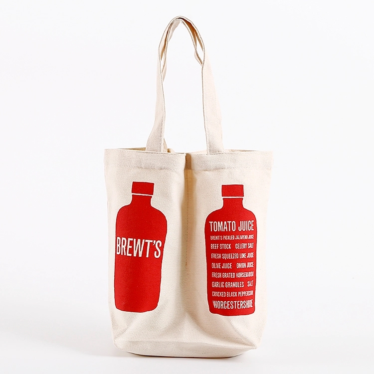 Cotton Canvas Wine Tote, custom tote bag with logo imprint 2