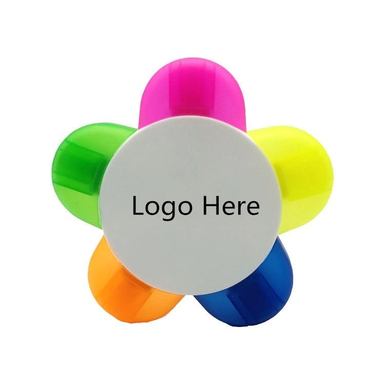 5pcs Petals Highlighters Fluorescent Watercolor Marker 1