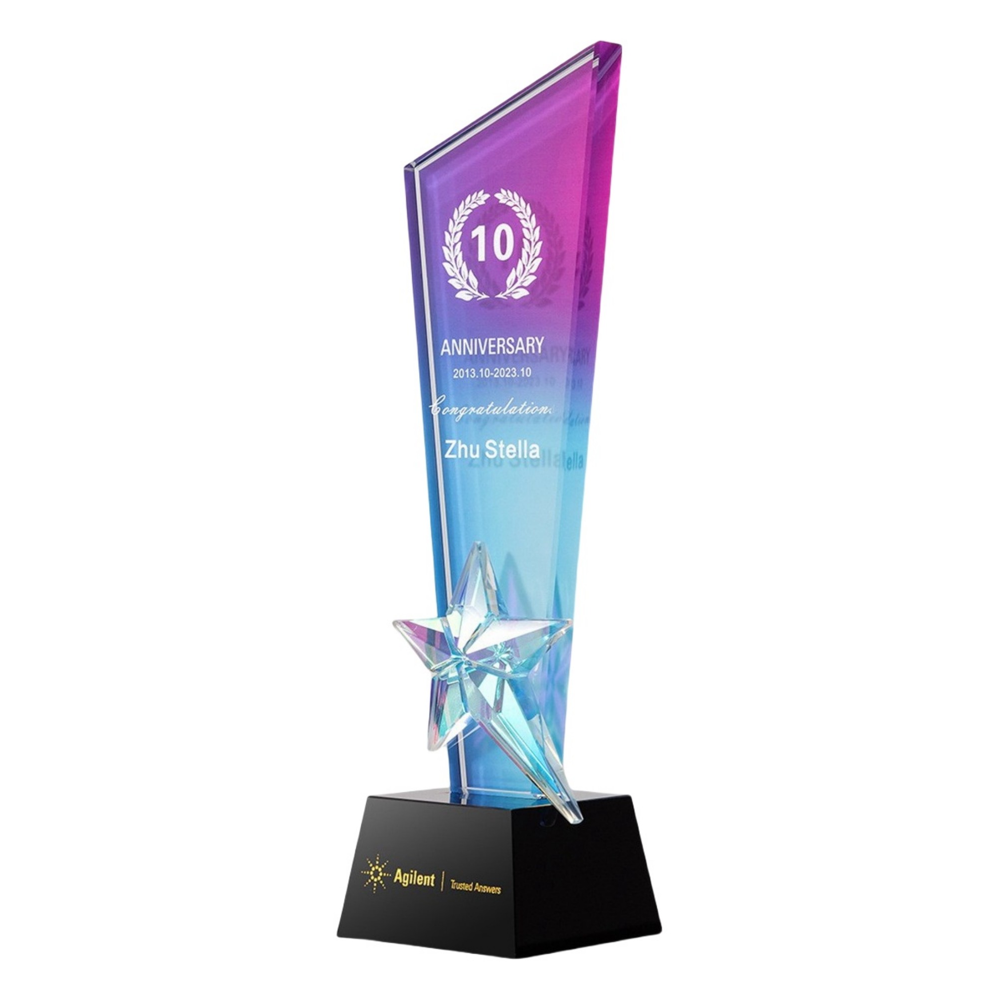 Colorful Star Crystal Trophy 7