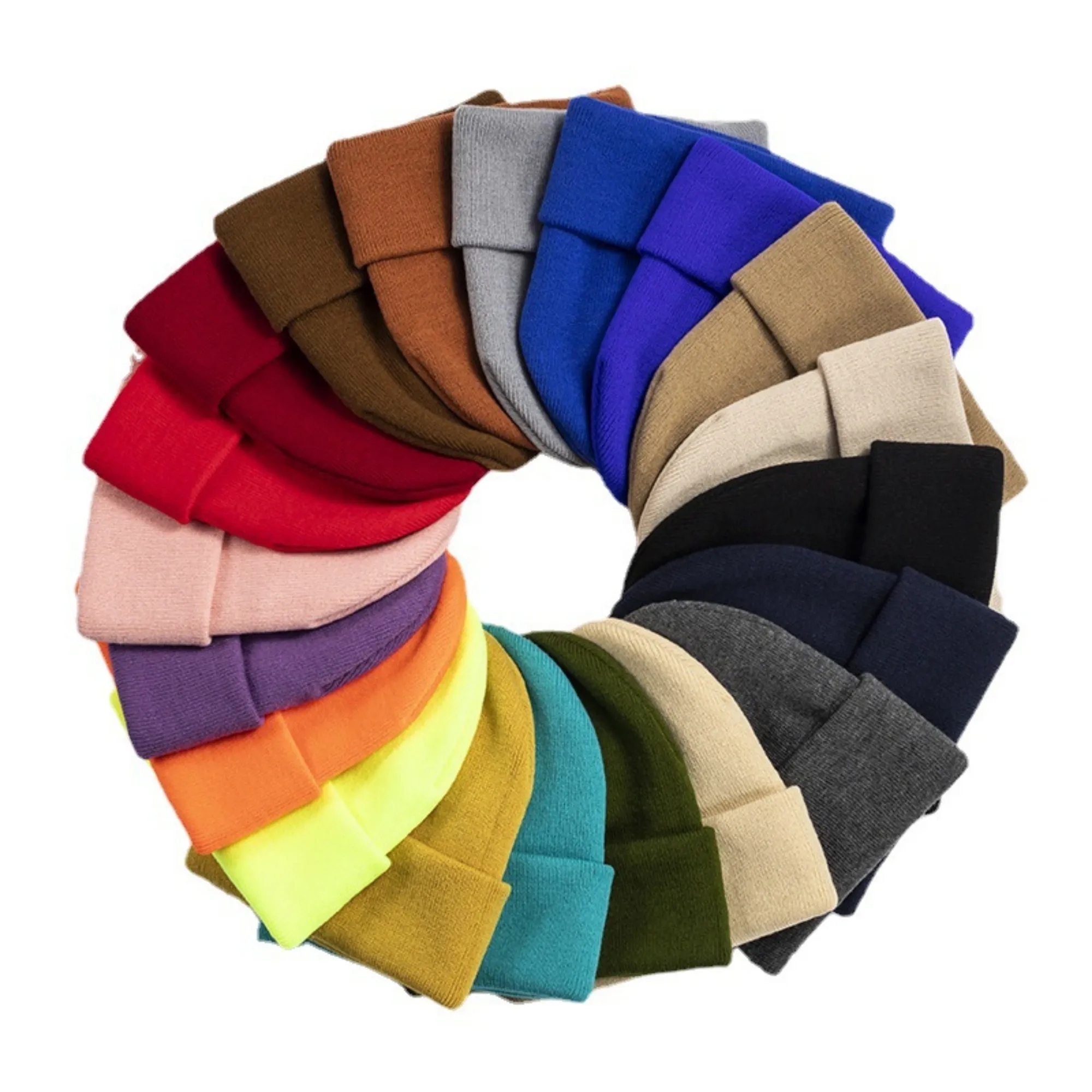 Embroidered solid color light plate knitted hat 2