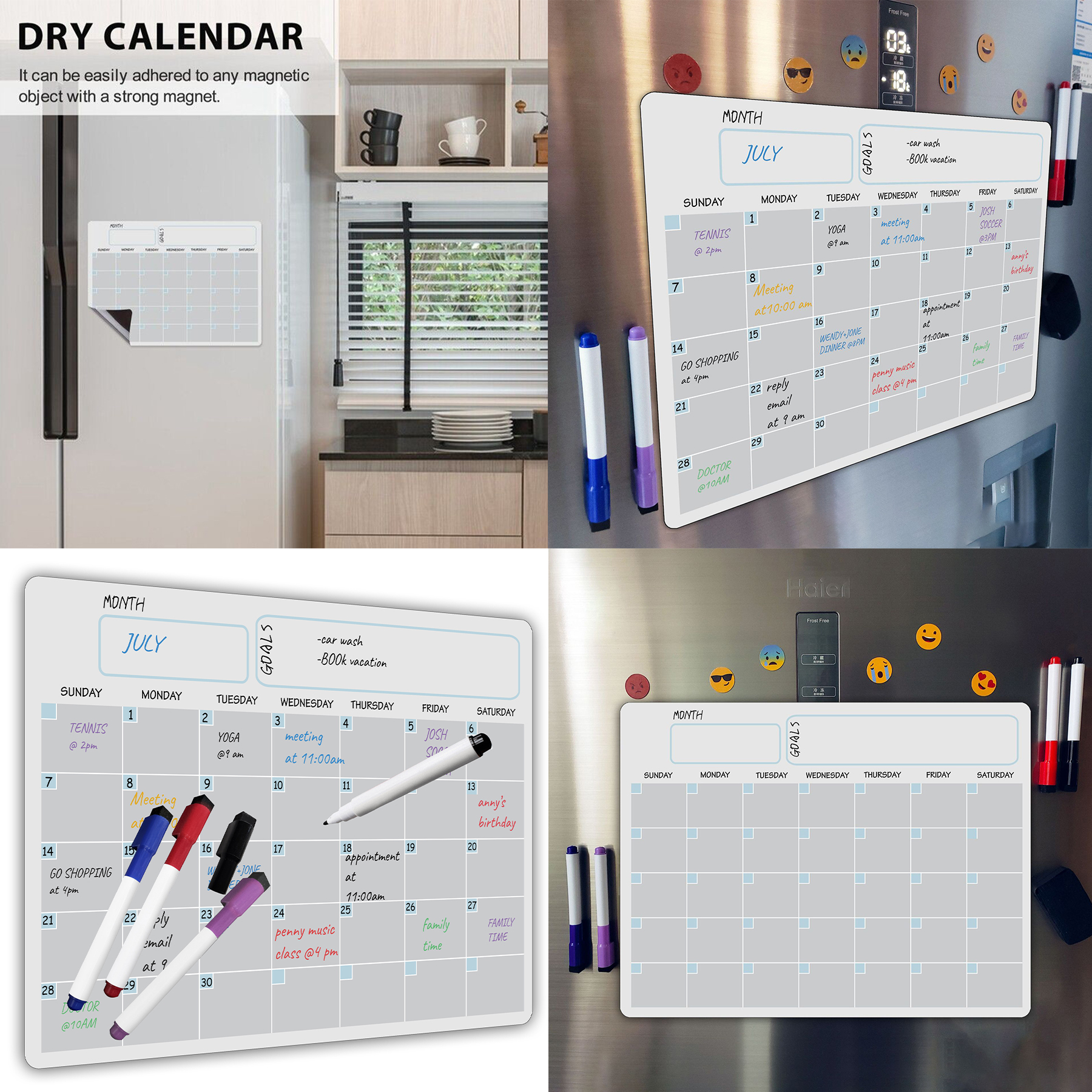 A3 Erasable Month Planner Magnetic Calendar Board 2