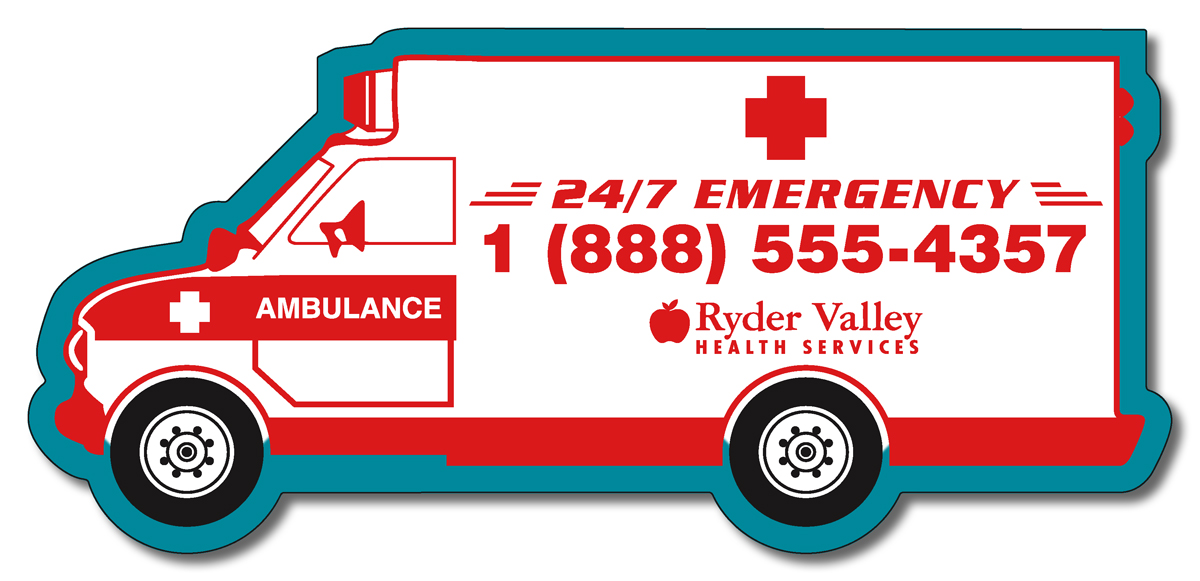 Magnet - 5.25x2.42 Ambulance Shape - 20 mil. 3