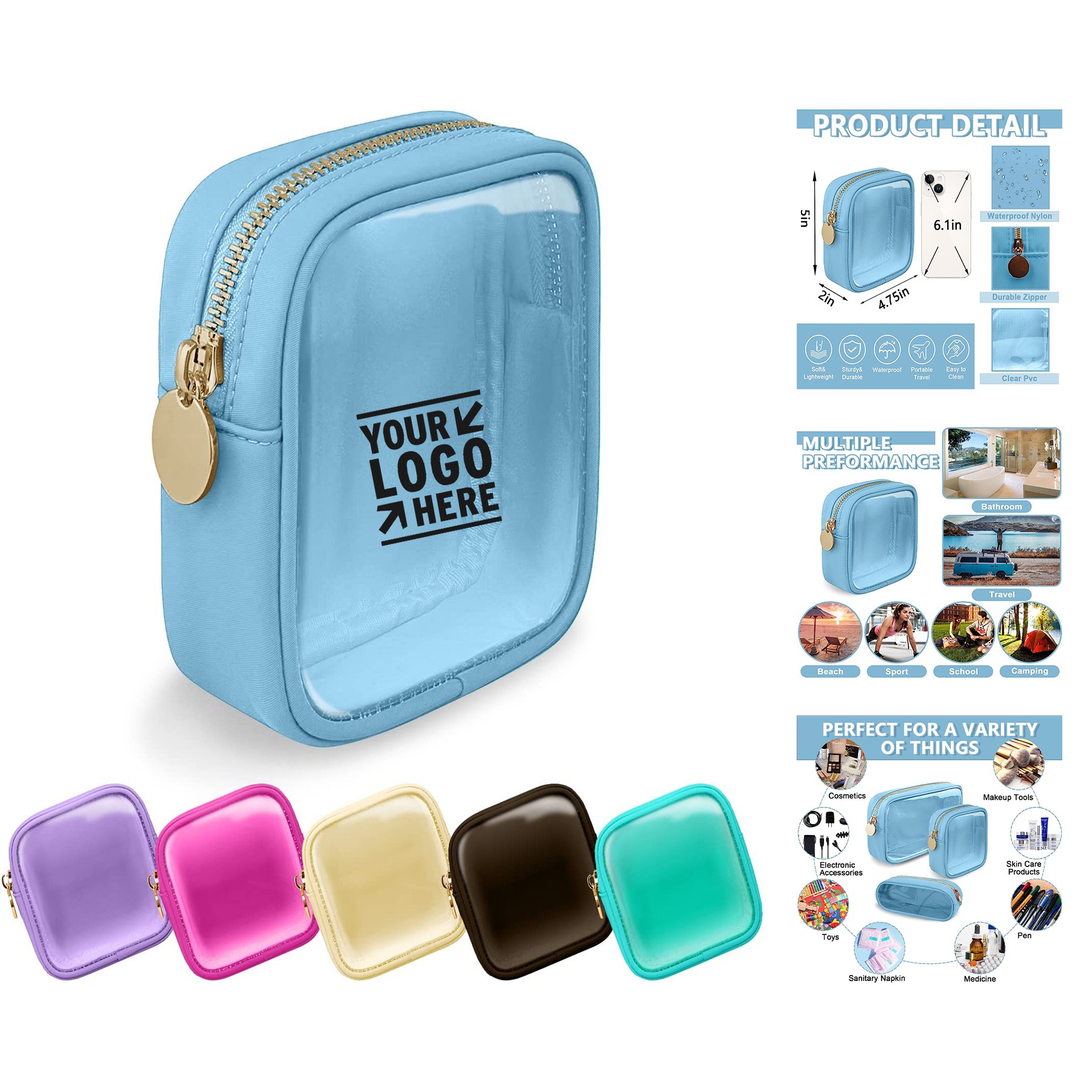 Clear Mini Makeup Bag for Purse 1