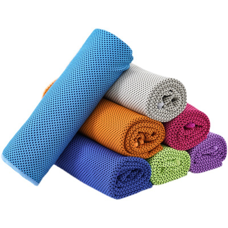 All-polyester cold-sensing fitness and exercise sweat-absorbing towel 1