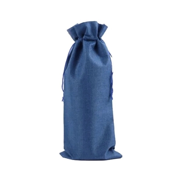 Jute Drawstring Wine Bag 5