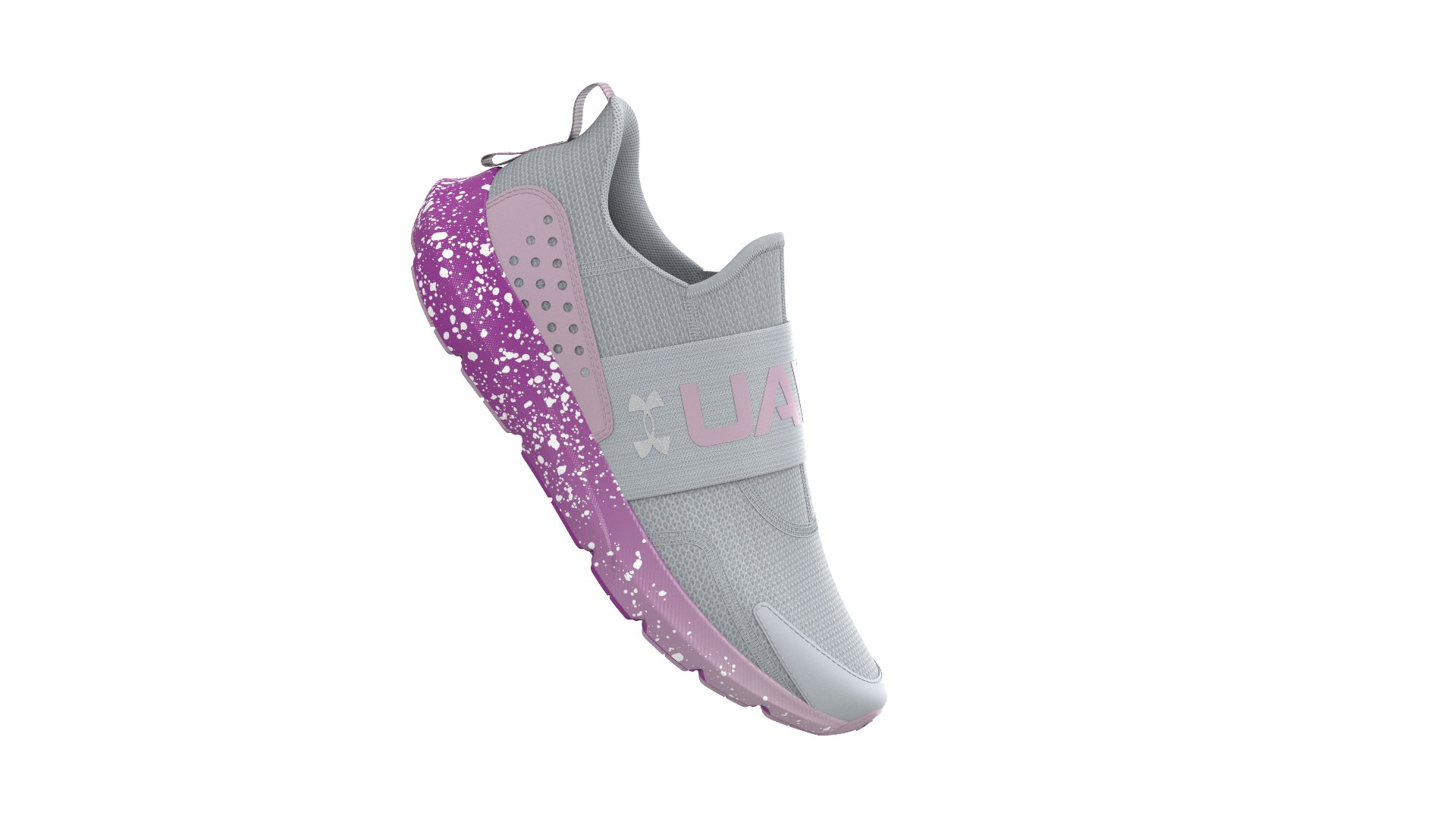 Girls' Grade School UA Surge 3 Slip MST Running Shoes, custom youth shirt with logo imprint 2