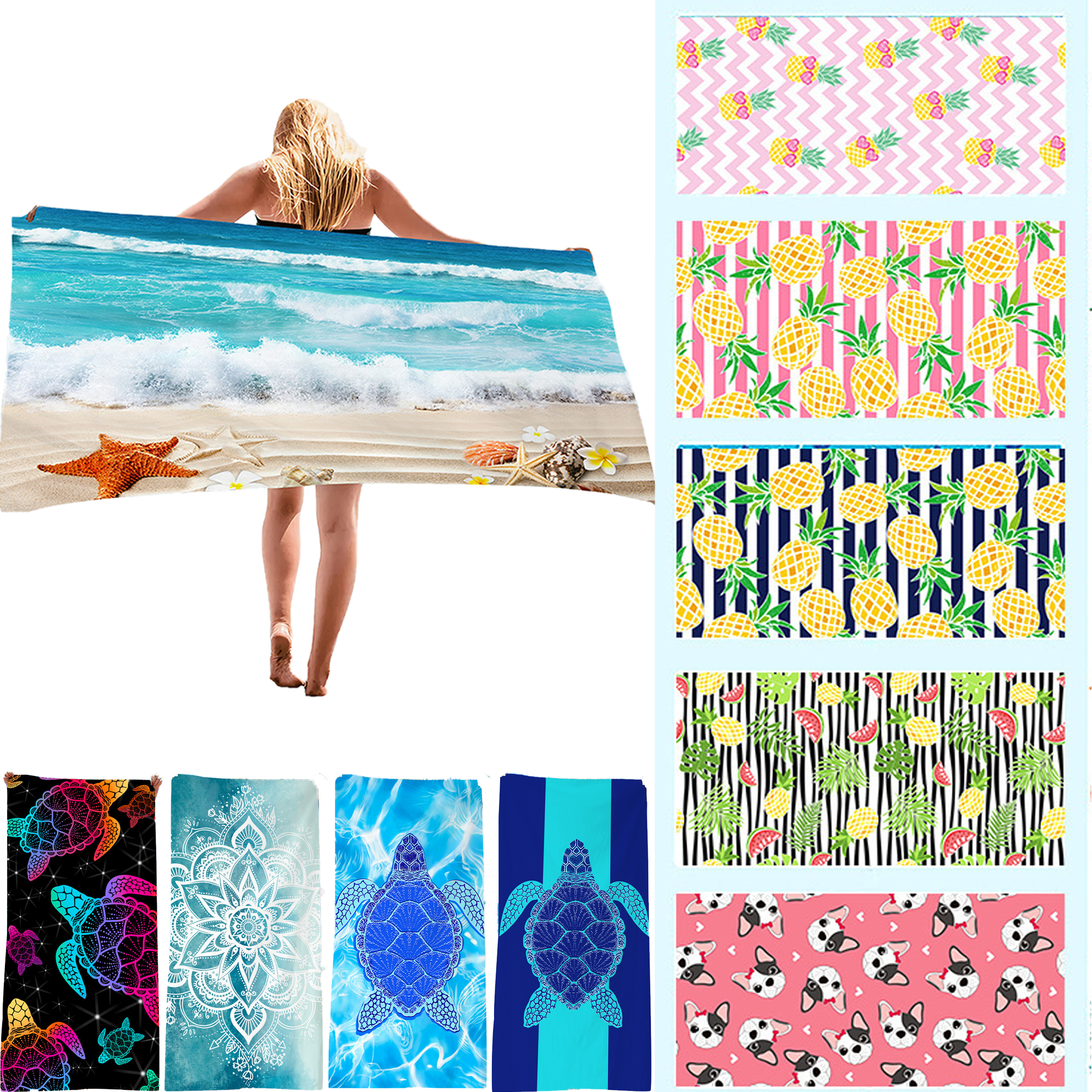 Custom Colorful Patterned Beach Towels 2