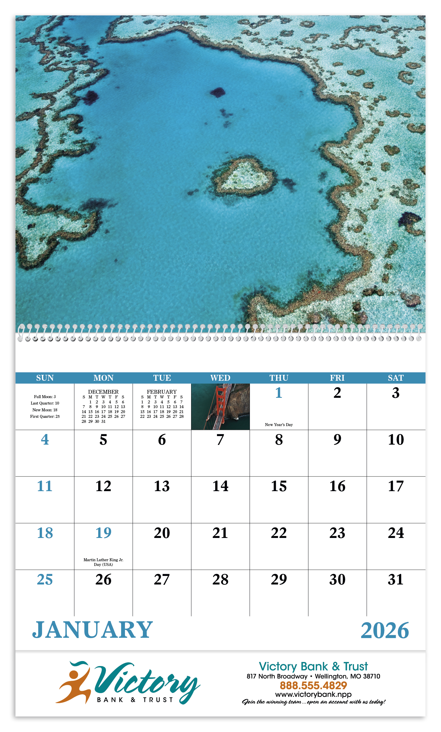 Good Value™ View from Above - Spiral Calendar 42