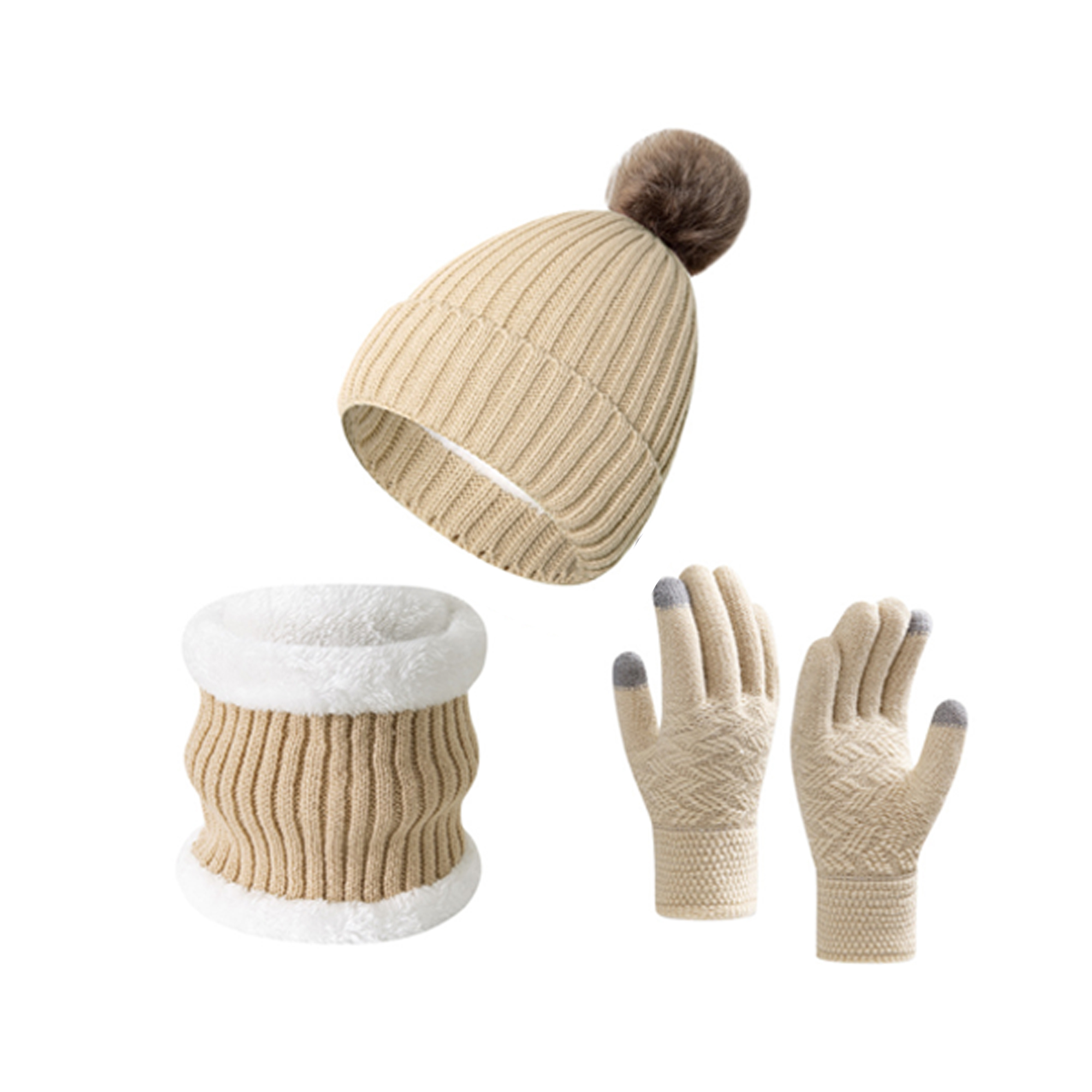 Thermal Three-Piece Acrylic Winter Set 9