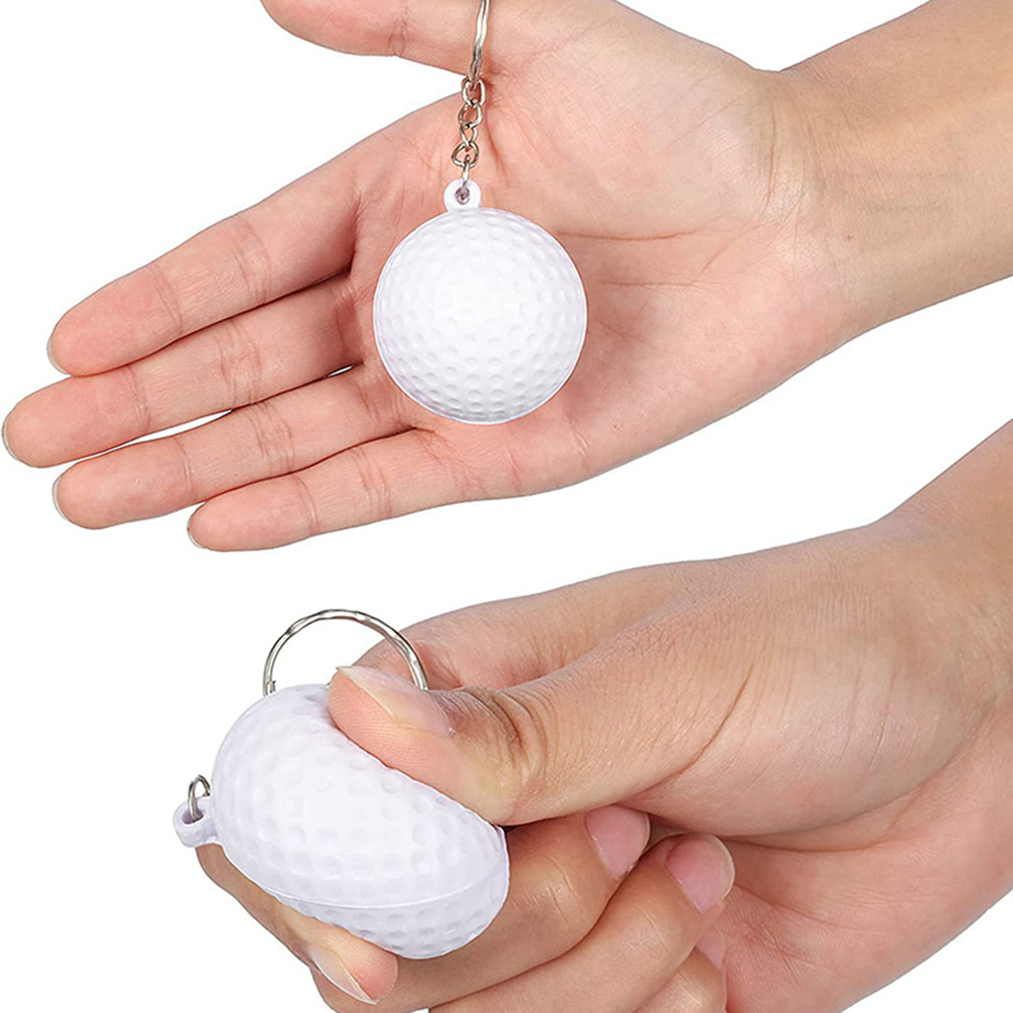 1.6" Diameter Golf Ball Shape Stress Reliever Key Chain 3