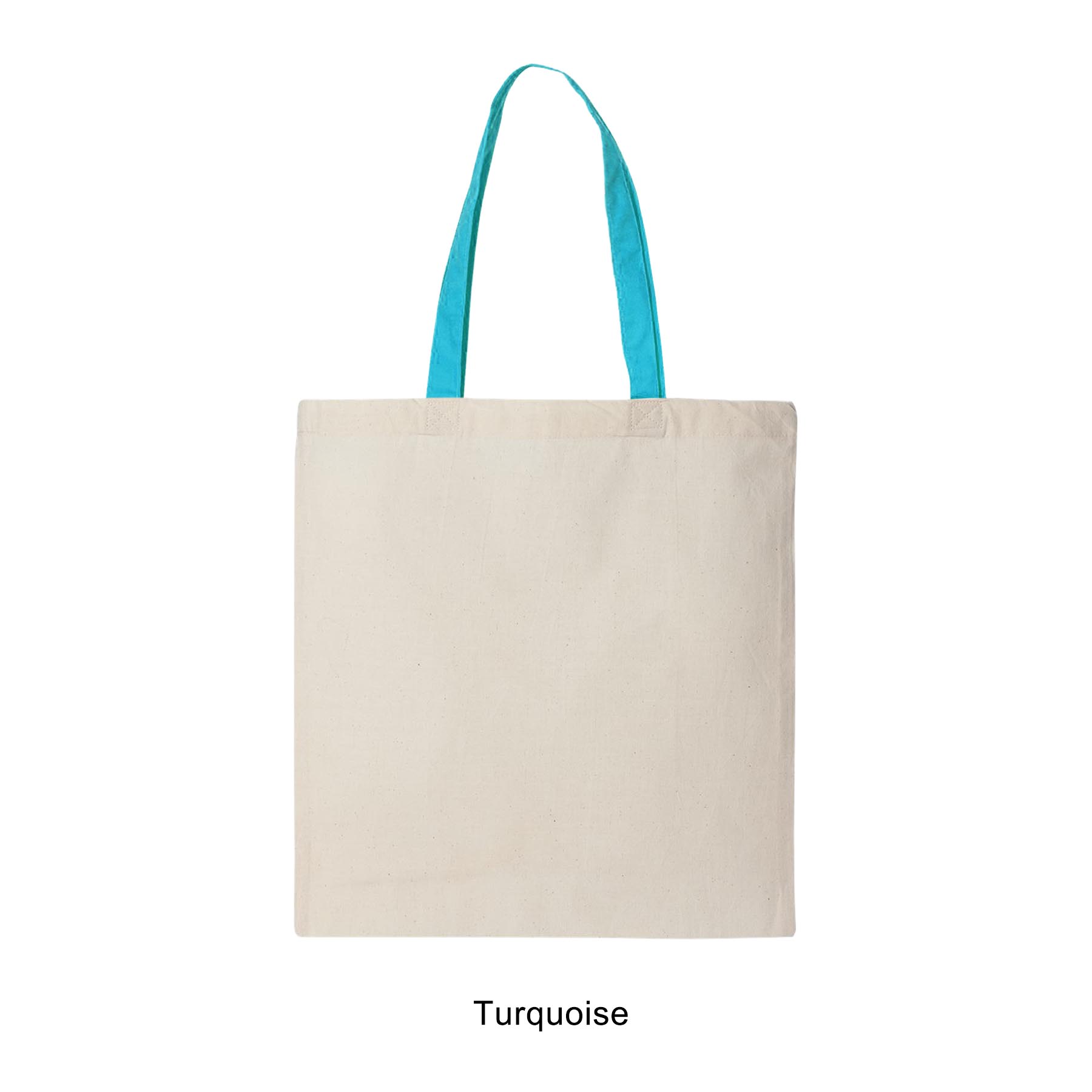 6 oz. 100% Cotton Canvas Tote Bag with Color Handle 14