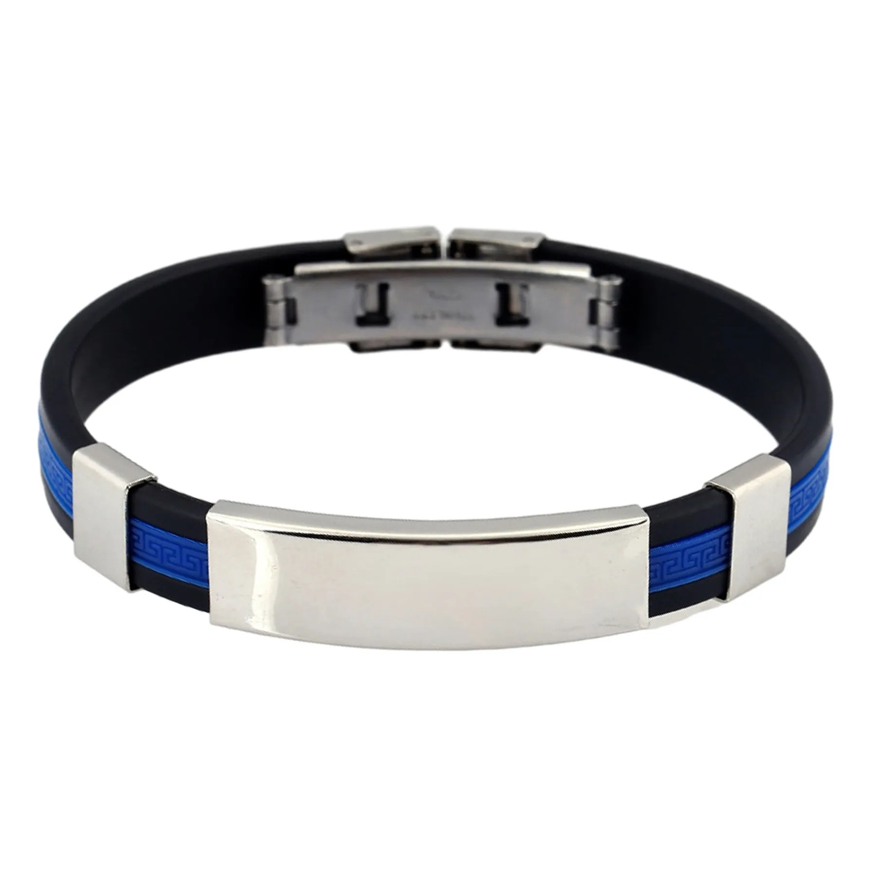 Customizable Engraving Stainless Steel Silicone Bracelets 5