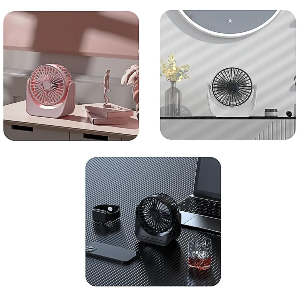 Camping Usb Mini Desktop Fan Rechargeable Long Battery 3