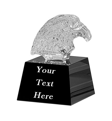Crystal: 5.75" Eagle Head on black base 2