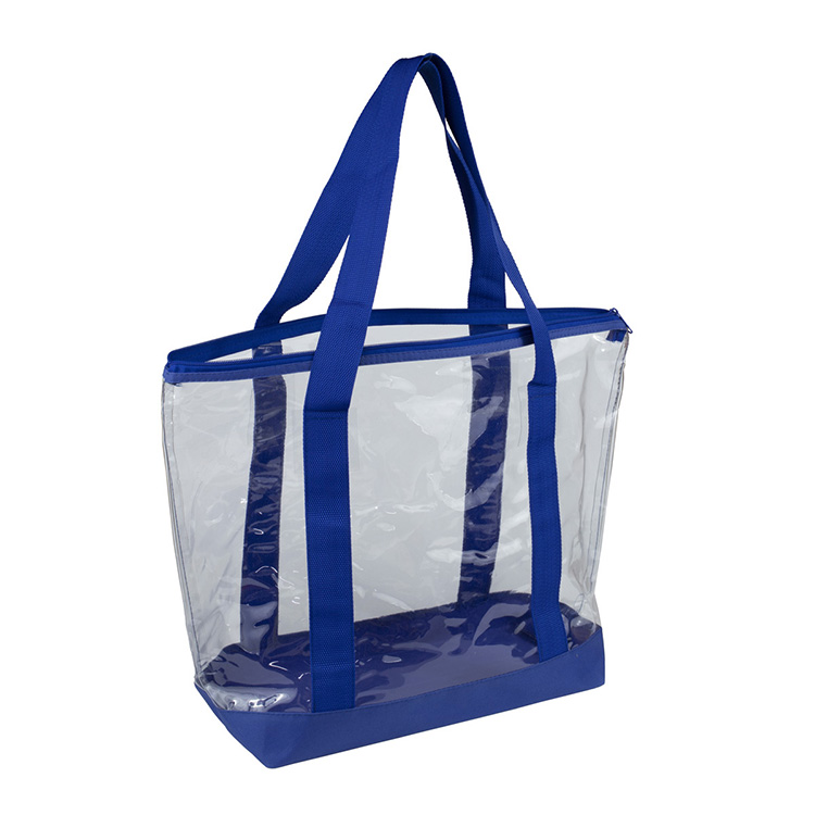 19"W x 13 ½"H x 6"Gusset - "BONDI" Jumbo Clear Zippered Tote Bag 21