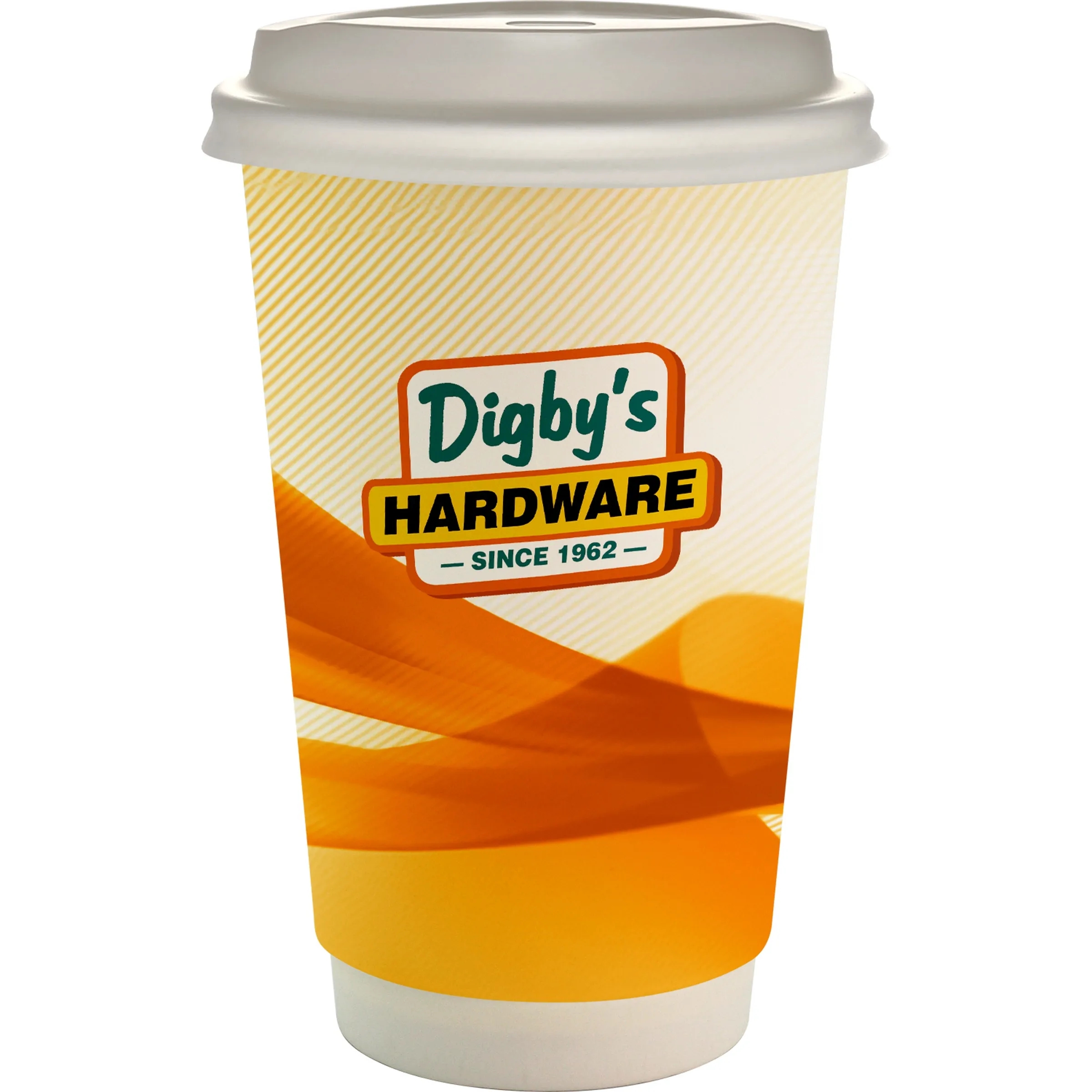16 oz. Full Color Groovy Paper Cup With Lid 14