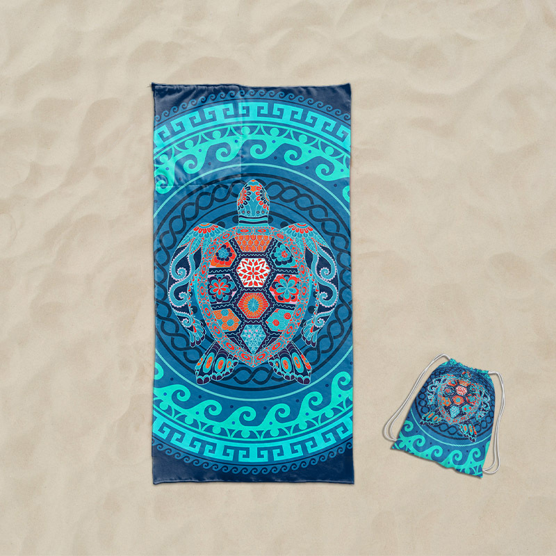 2 in 1 Drawstring Beach Towel Backpack 2