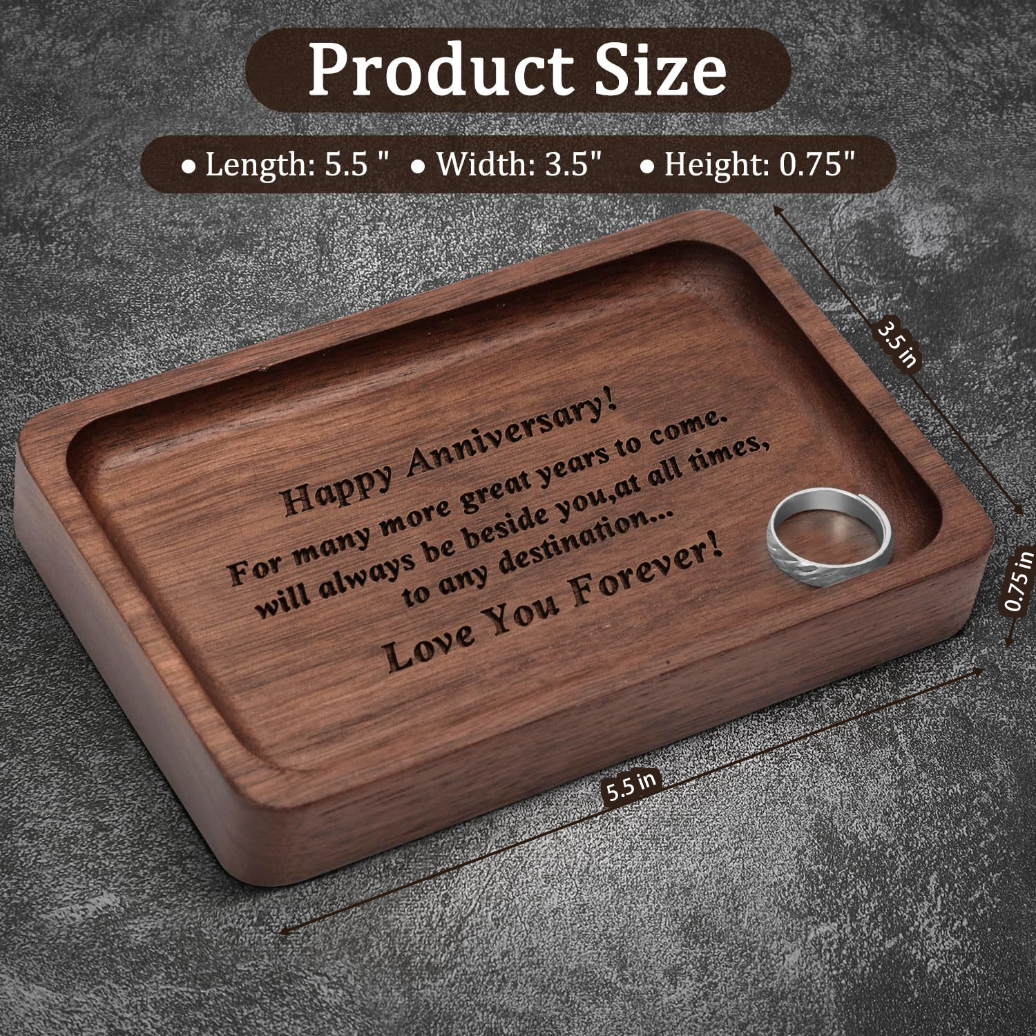 Small Wood Jewelry Dish 3