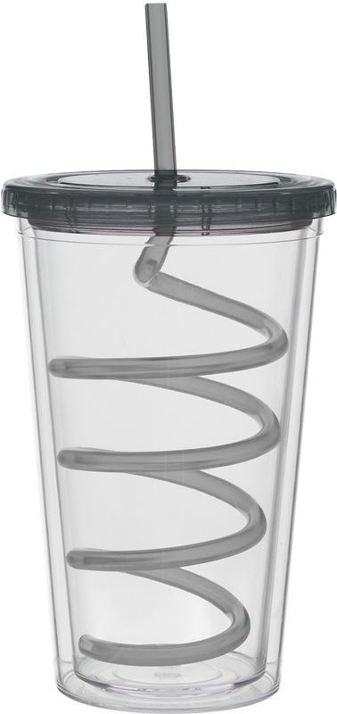 Carnival Cups Colored Curly Straw, Color Lid 18