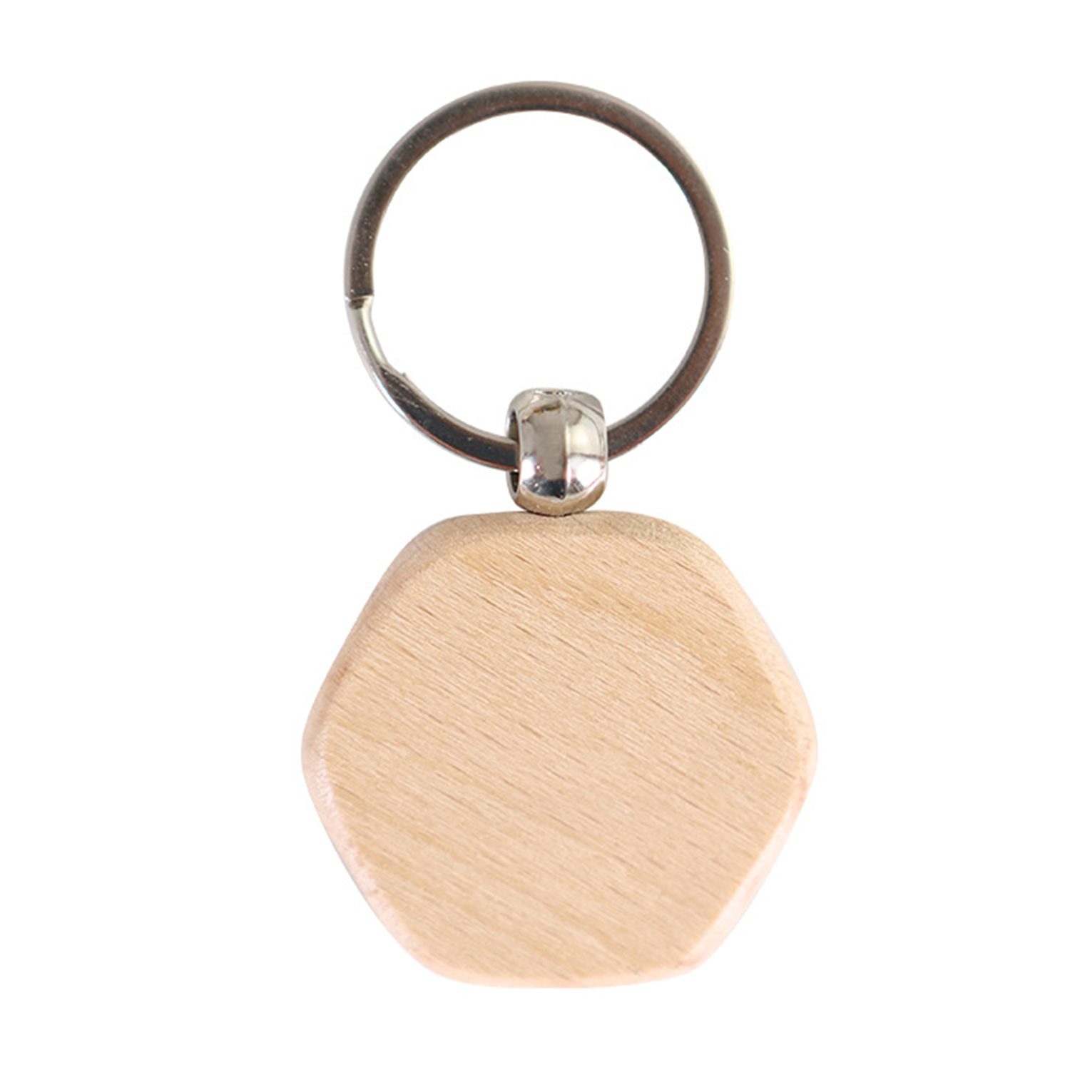 Hexagon Shaped Wooden Keychain 3