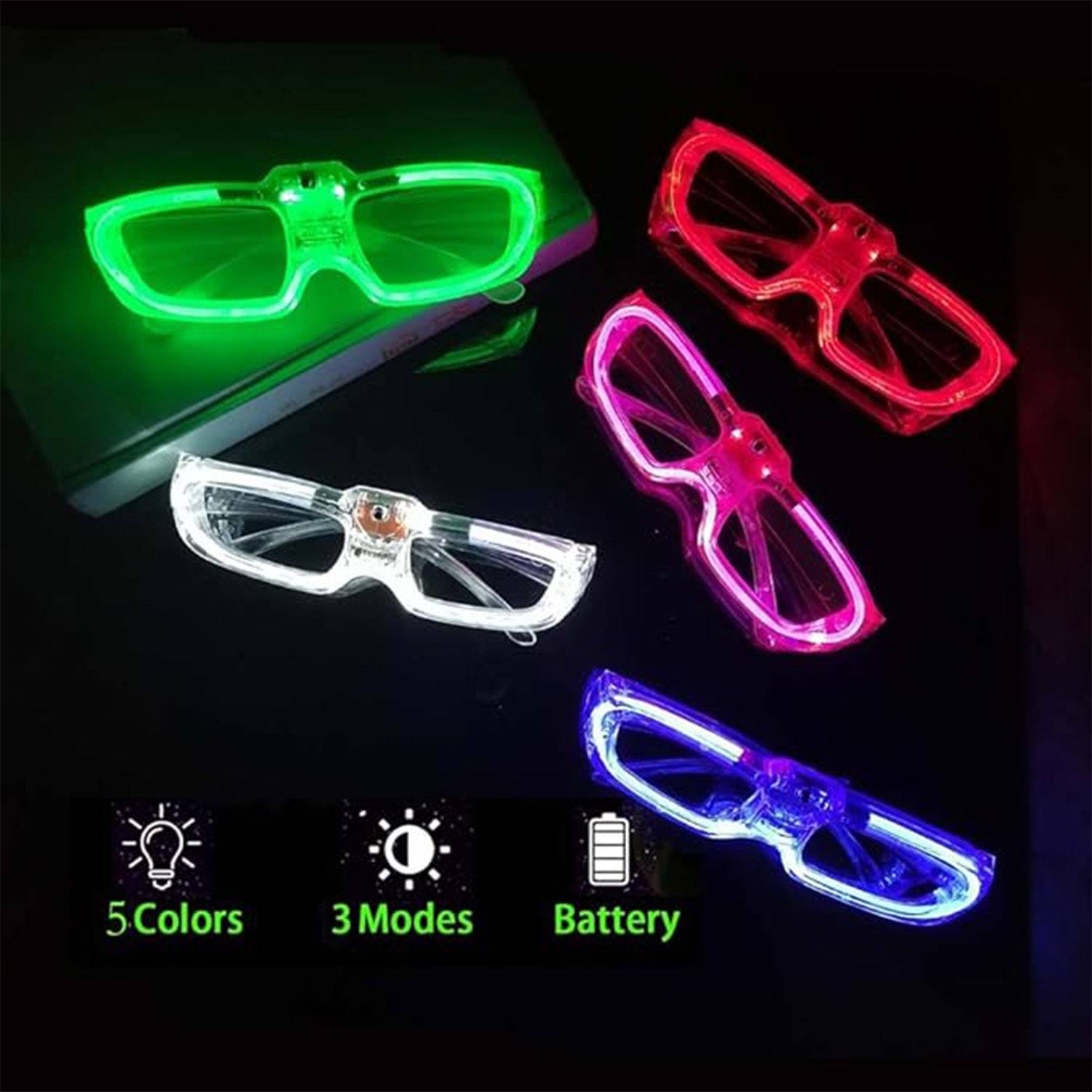 Light Up LED Glasses Mardi Gras Party Supplies 4