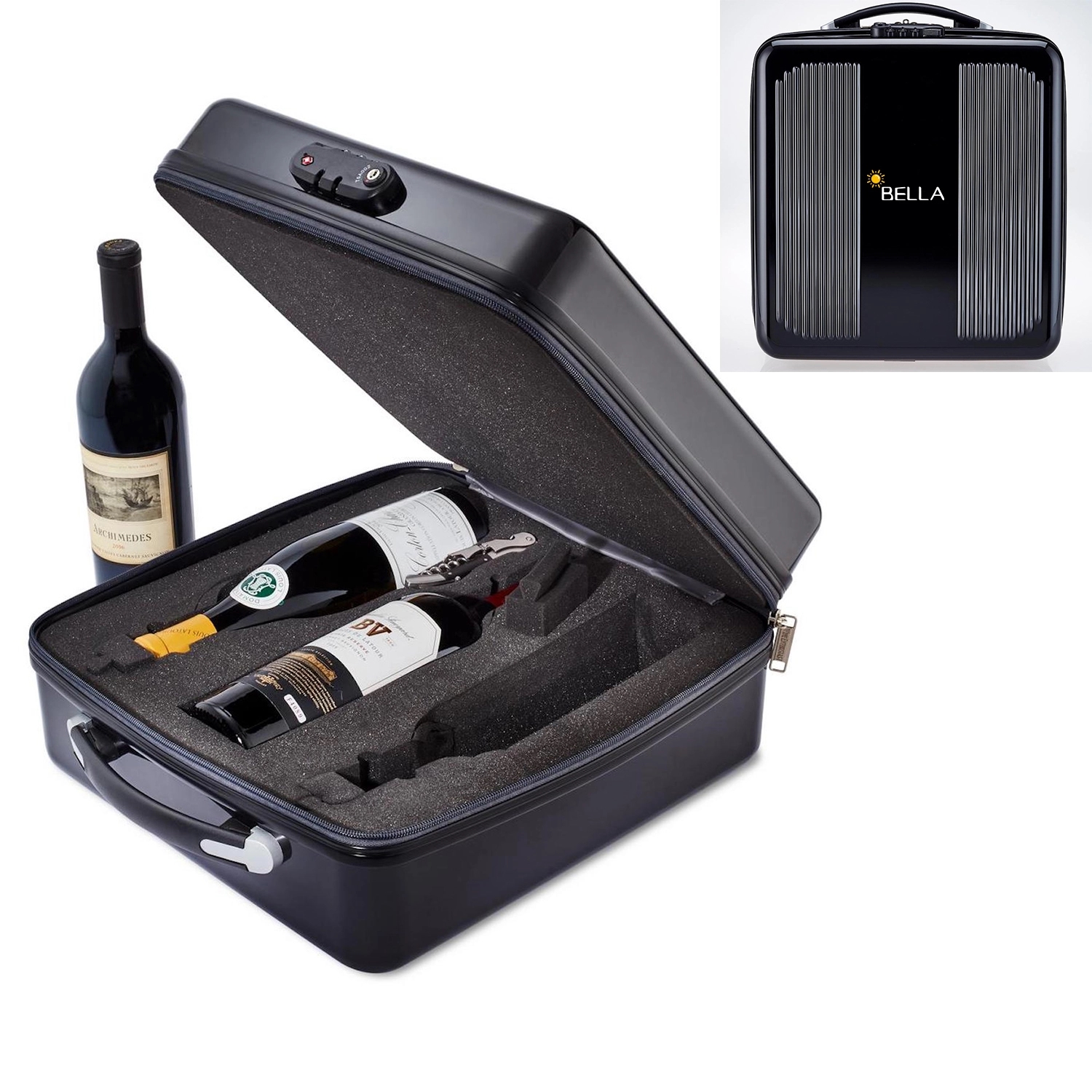 Wine Suitcase For Carrying 3 Bottles 1