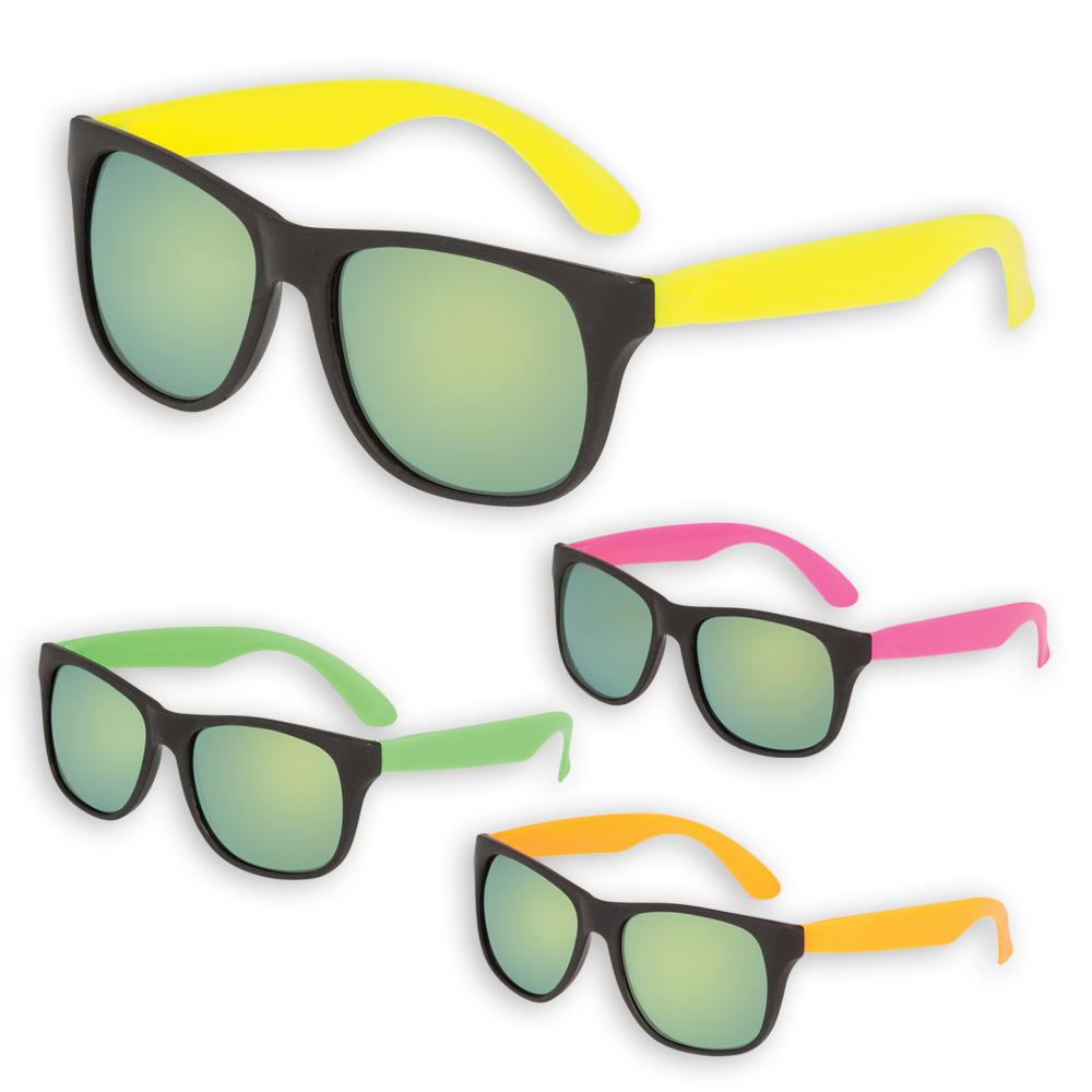 Classic Neon Sunglasses with Mirrored Lenses 2