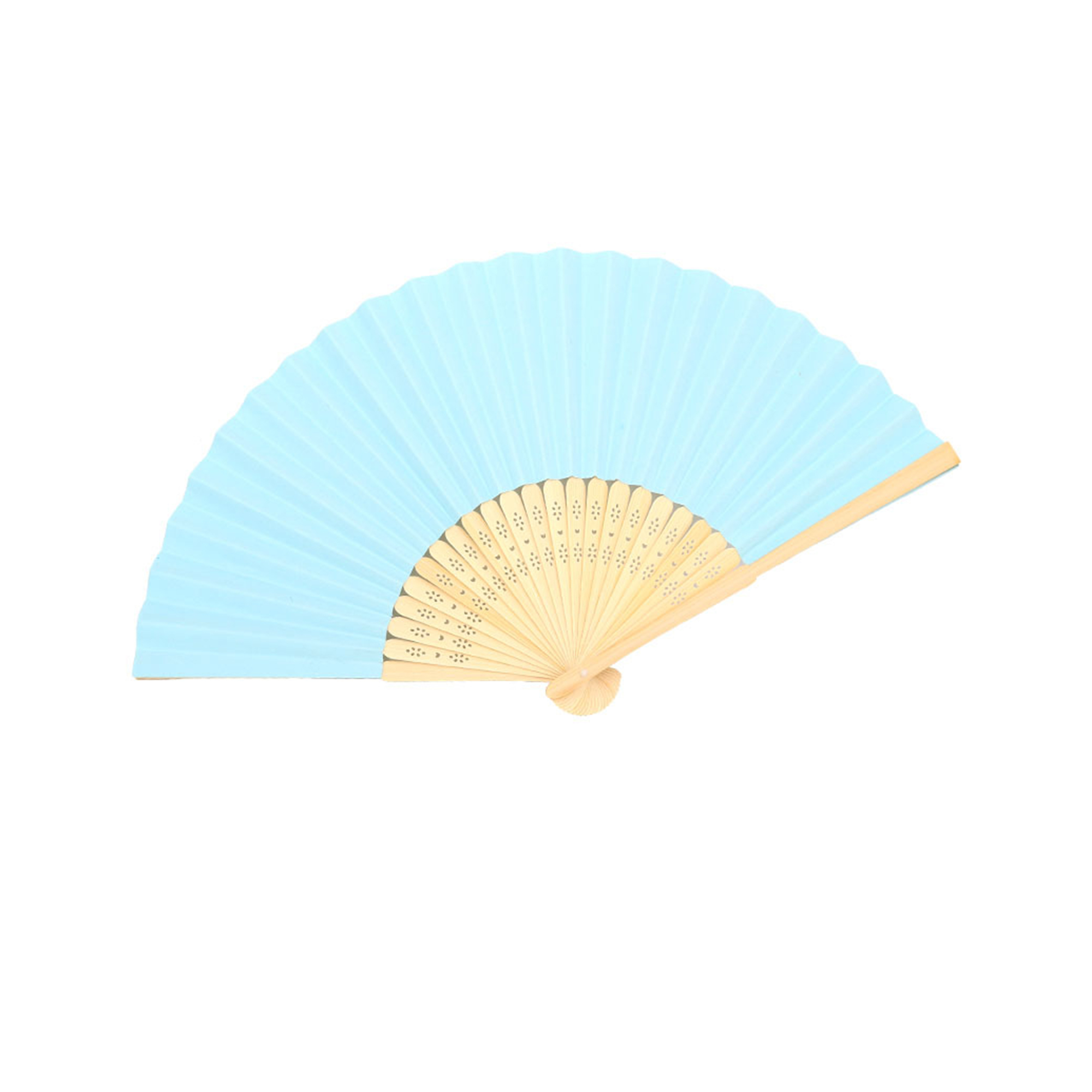 Bamboo Frame Paper Folding Fan Full Color Center Print 13