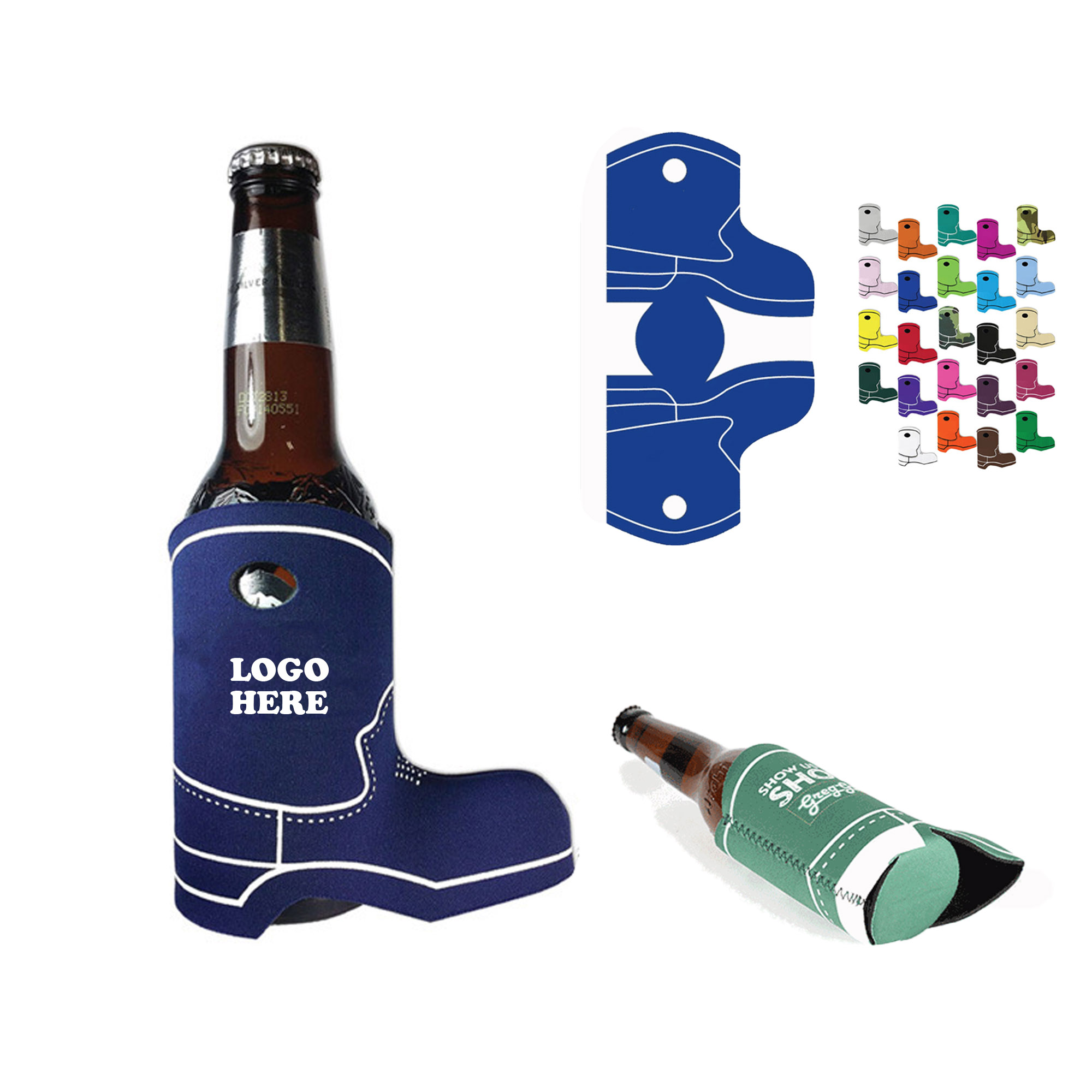 MOQ 50 pcs Boot Shaped Drink Cover, custom koozie with logo imprint 2