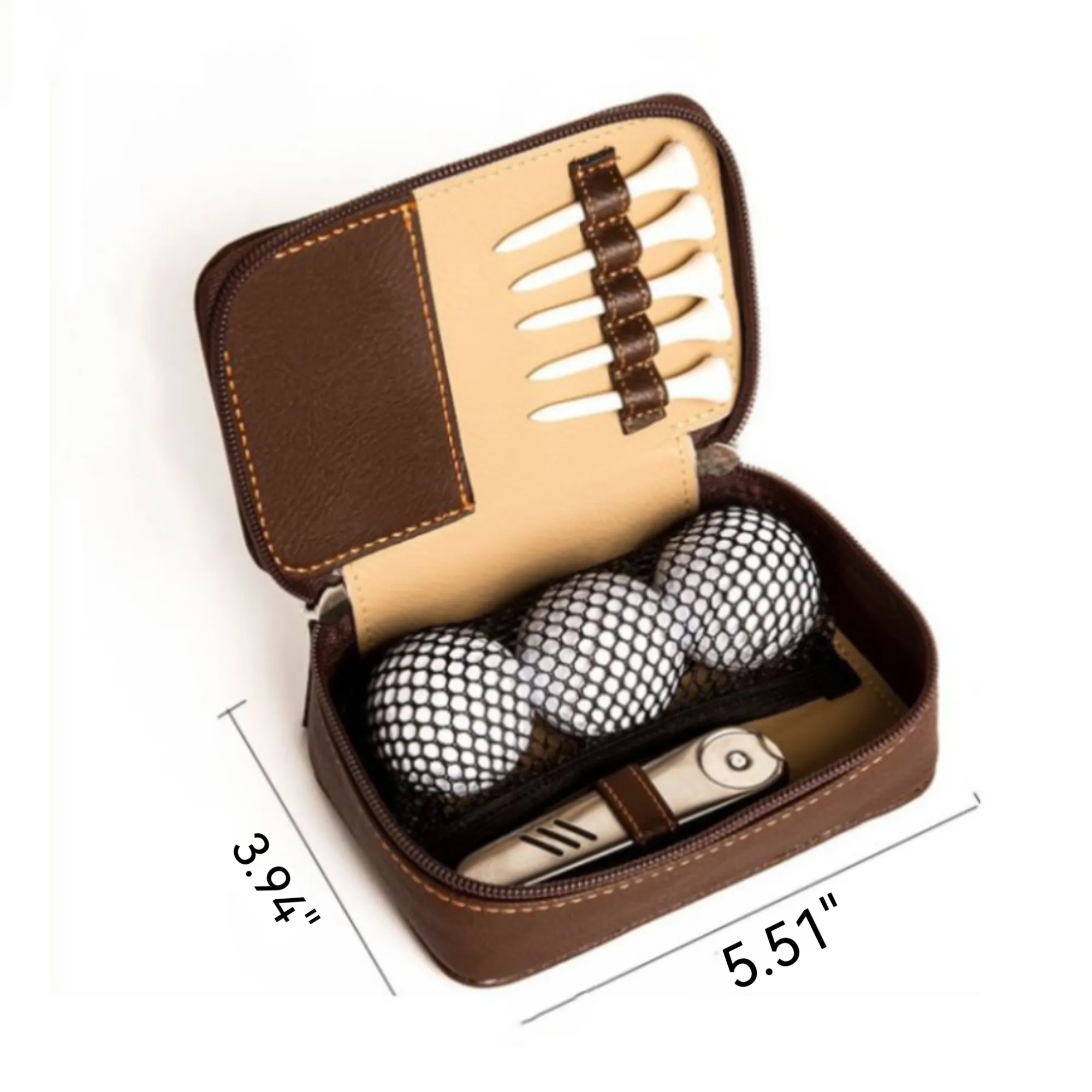 Genuine Leather Golf Ball Accessory Storage Pouch 2