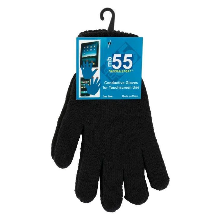 Men's Knit Texting Gloves - Black 2