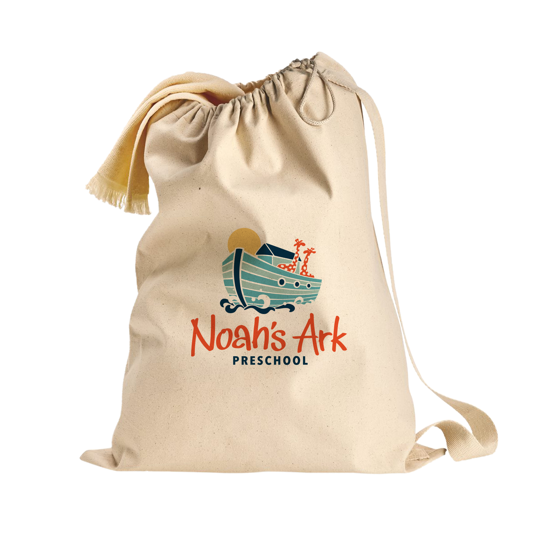 NATURAL HEAVY CANVAS DRAWSTRING LAUNDRY BAG - 19" x 27"_R127NBLY 2