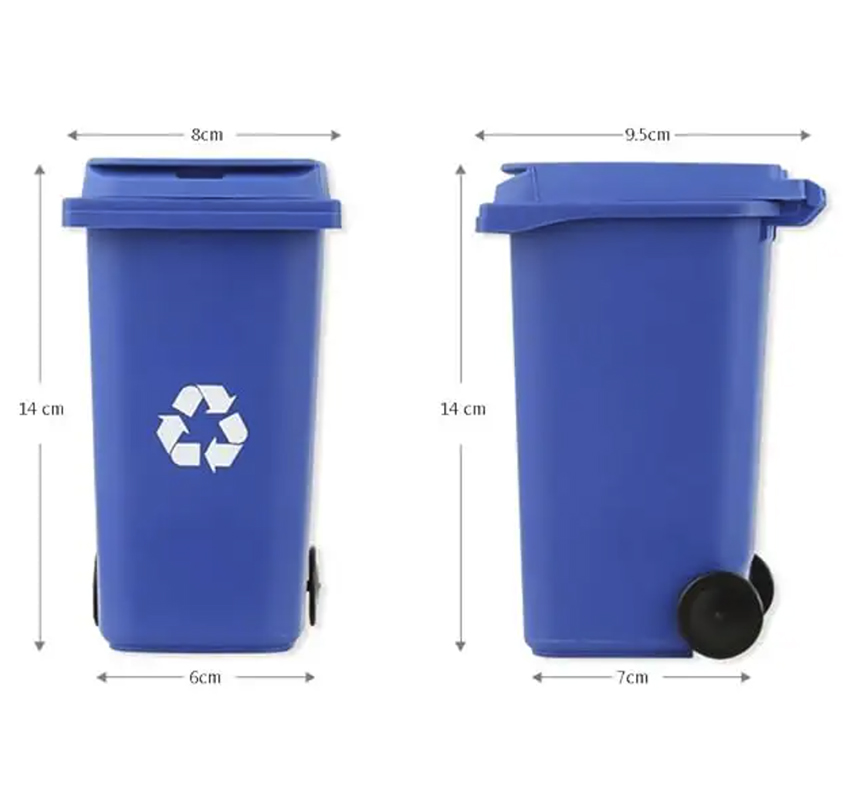 PP Cheap Mini Plastic Trash Can Bin Pen Holder with Lid 4