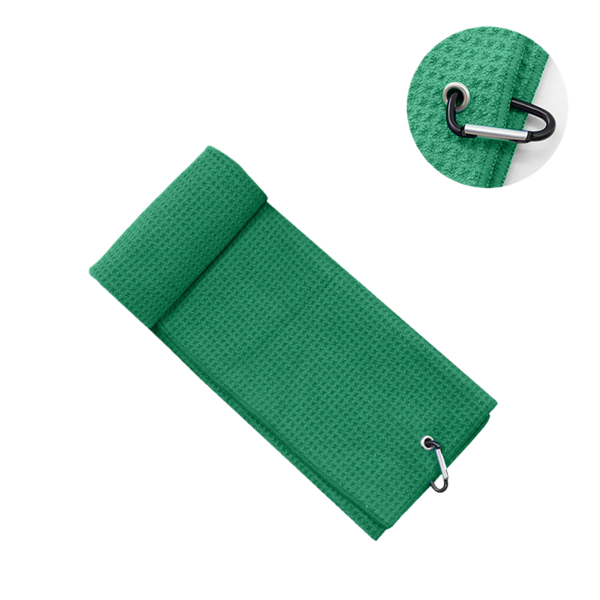 MOQ50 Premium 400GSM Waffle Weave Microfiber Golf Towel 13