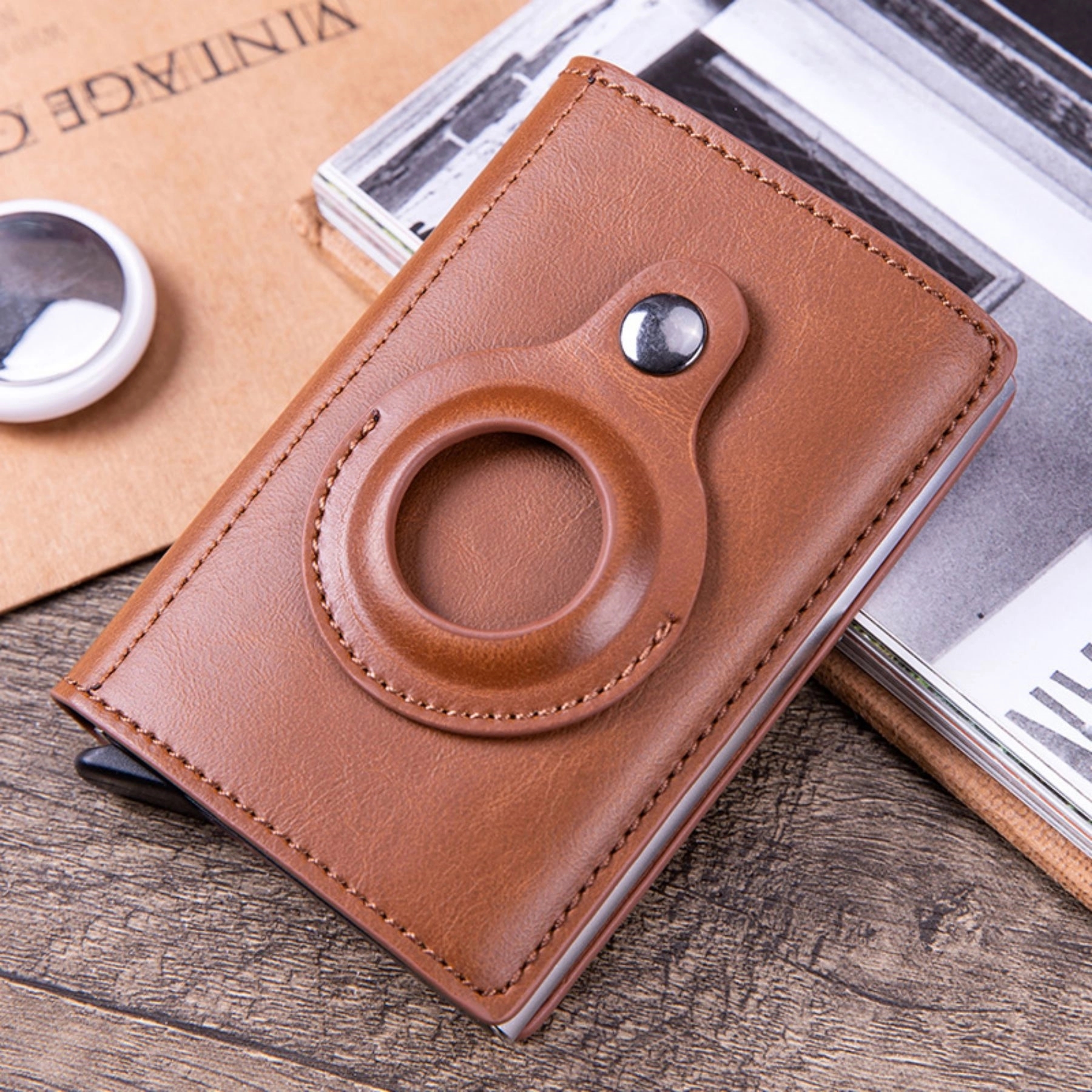AirTag Slim Wallet With Money Clip RFID Credit Card Holder 9