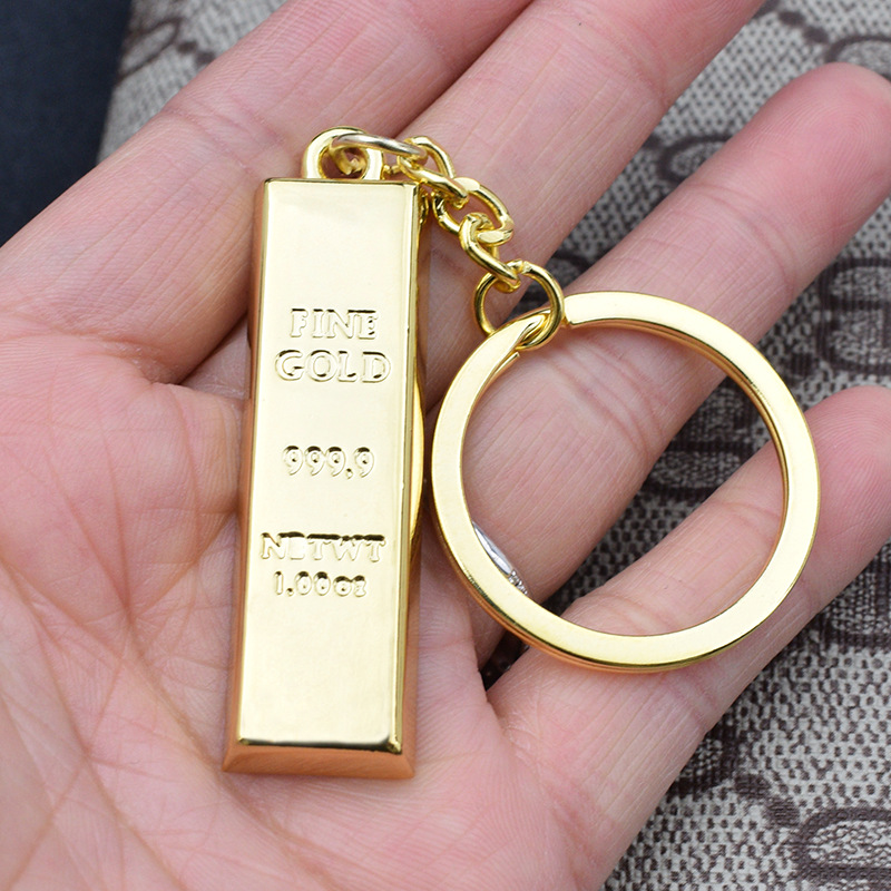 Creative Gold Bar Metal Keychain 3