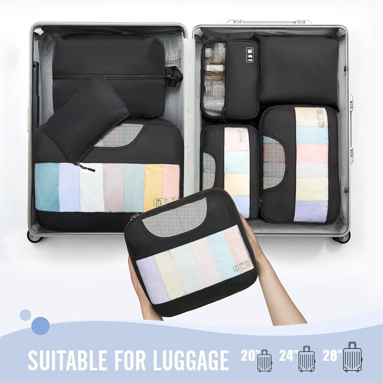 Eight Piece Travel Lightweight Luggage Storage Bag 6